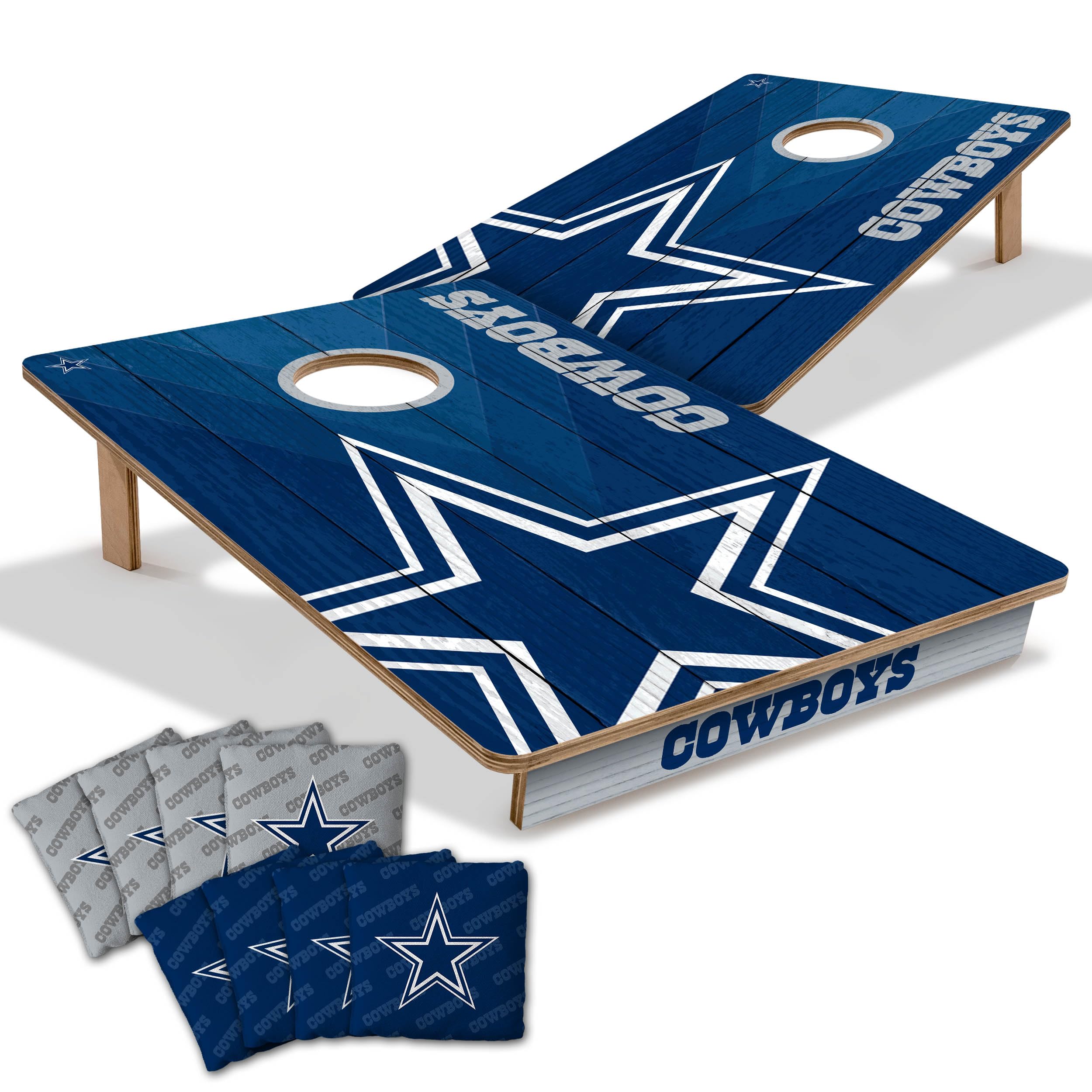 YouTheFan NFL 2’ x 3’ Wood Cornhole Game Set with Official Team Logo Bags - Premium Outdoor Tailgating & Backyard Party Game for Football Fans