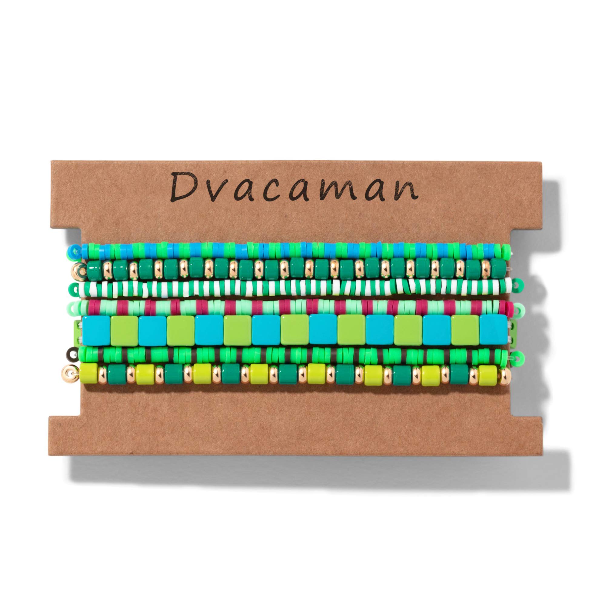DVACAMAN 3-7Pcs Bohemian Enamel Beaded Stretch Bangles - Stackable Bracelet Set for Women & Couples, Multicolor Adjustable Wrist Jewelry - Perfect for Festivals, Weddings & Everyday Boho Fashion