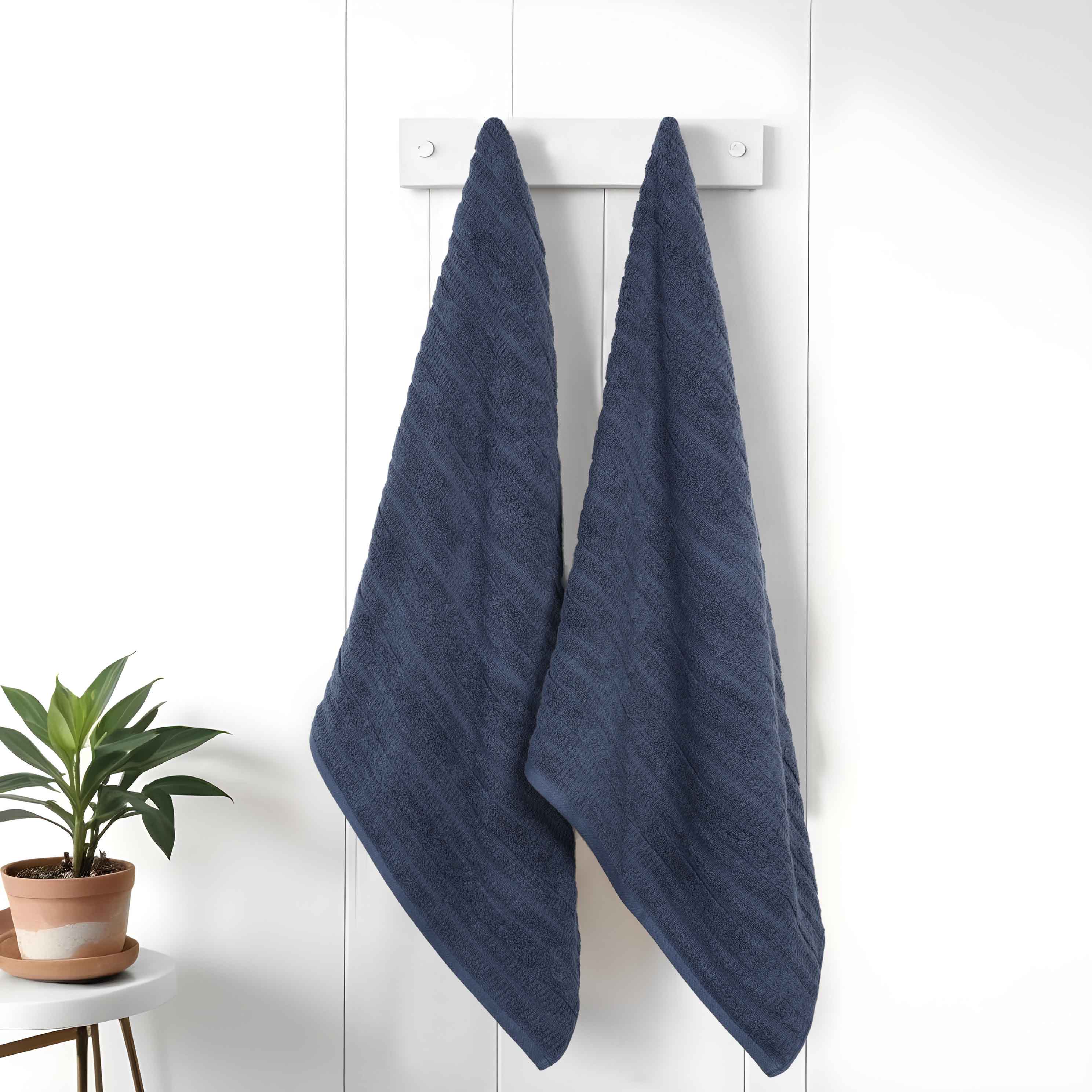 Premium Mika Smart Twist Cotton Bath Sheets - Ultra Soft & Absorbent, Set of 2 (Grey) - Luxury Spa & Bathroom Essentials for Hotels & Home Use
