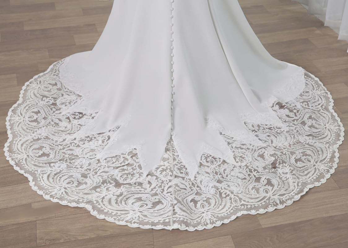 Mermaid Wedding Dress for Bride - Elegant Beach Lace Appliques Bridal Gown | Perfect for Beach Weddings, Destination Ceremonies & Romantic Photoshoots