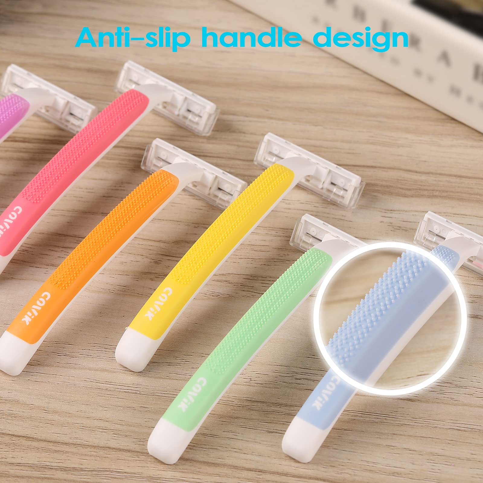 18 Count Disposable Razors for Women - 2 Blade Travel Razors for Smooth Hair Removal & Sensitive Skin Shaving (3 Packs of 6) | Perfect for Travel, Gym Bag & Home Use
