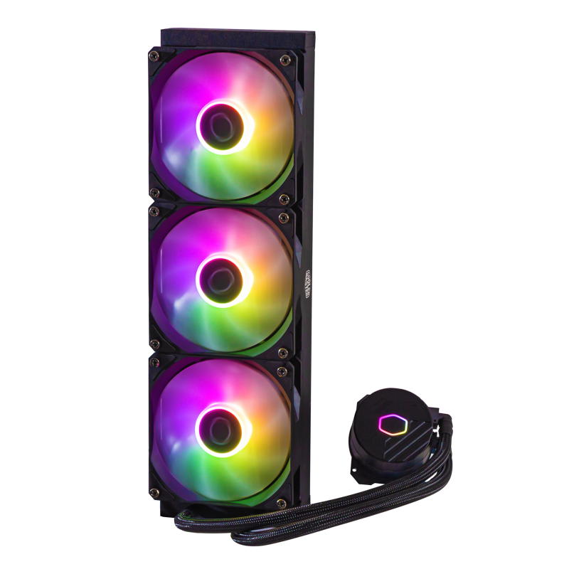 Cooler Master MLW D36M A18PZ R1 CM MASTERLIQUID 360L CORE ARGB CPU Liquid Cooler - High Performance Cooling for Gaming PC, Workstation & Overclocking | 360mm Radiator, RGB Lighting, Quiet Operation