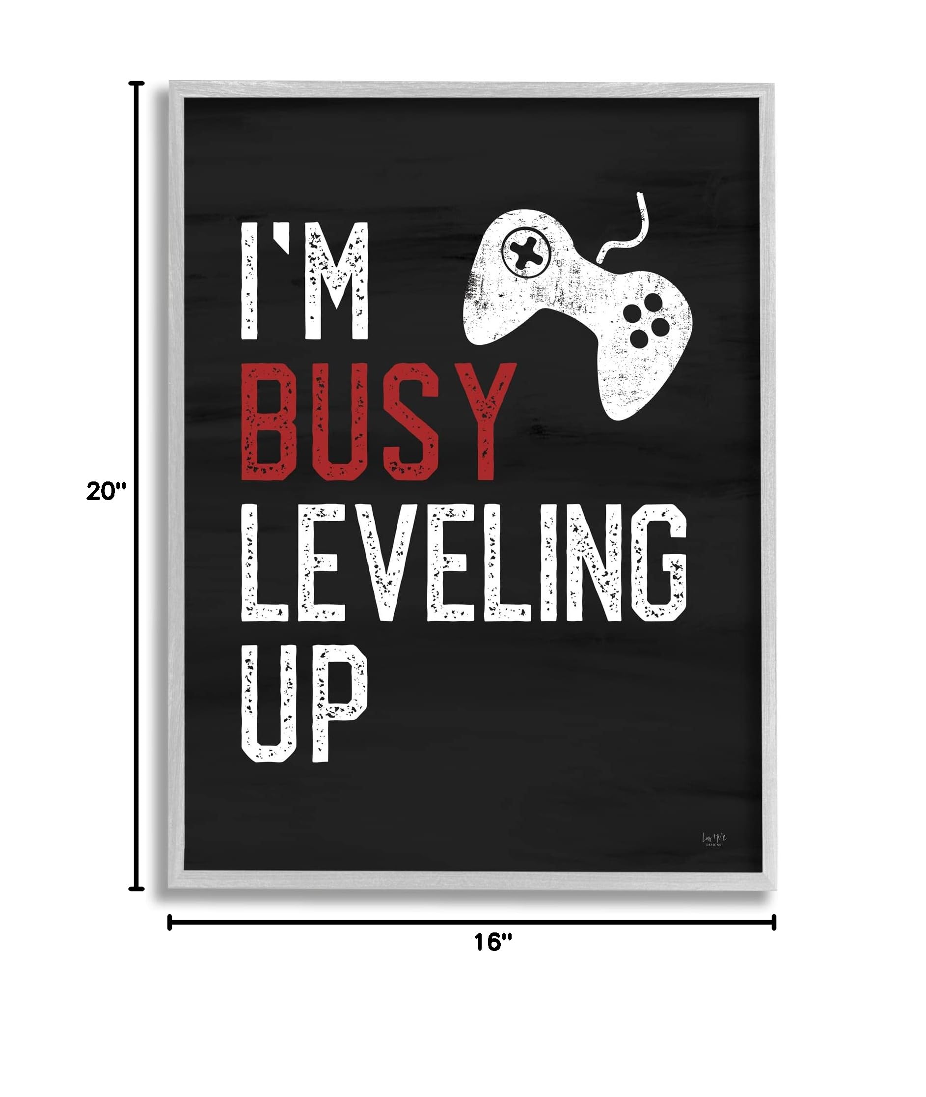Stupell Industries Video Game Controller Wall Art - Black Gaming Sign by Lux + Me Designs - Perfect for Gamer Room Decor & Man Cave Accessories