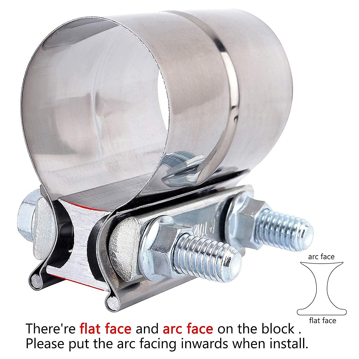 EVIL ENERGY 3.0 Inch Stainless Steel Exhaust Band Clamp Kit - Butt Joint & Lap Joint Clamps for Automotive, Motorcycle, Truck Exhaust Systems - High Performance Exhaust Repair & Upgrade Solution