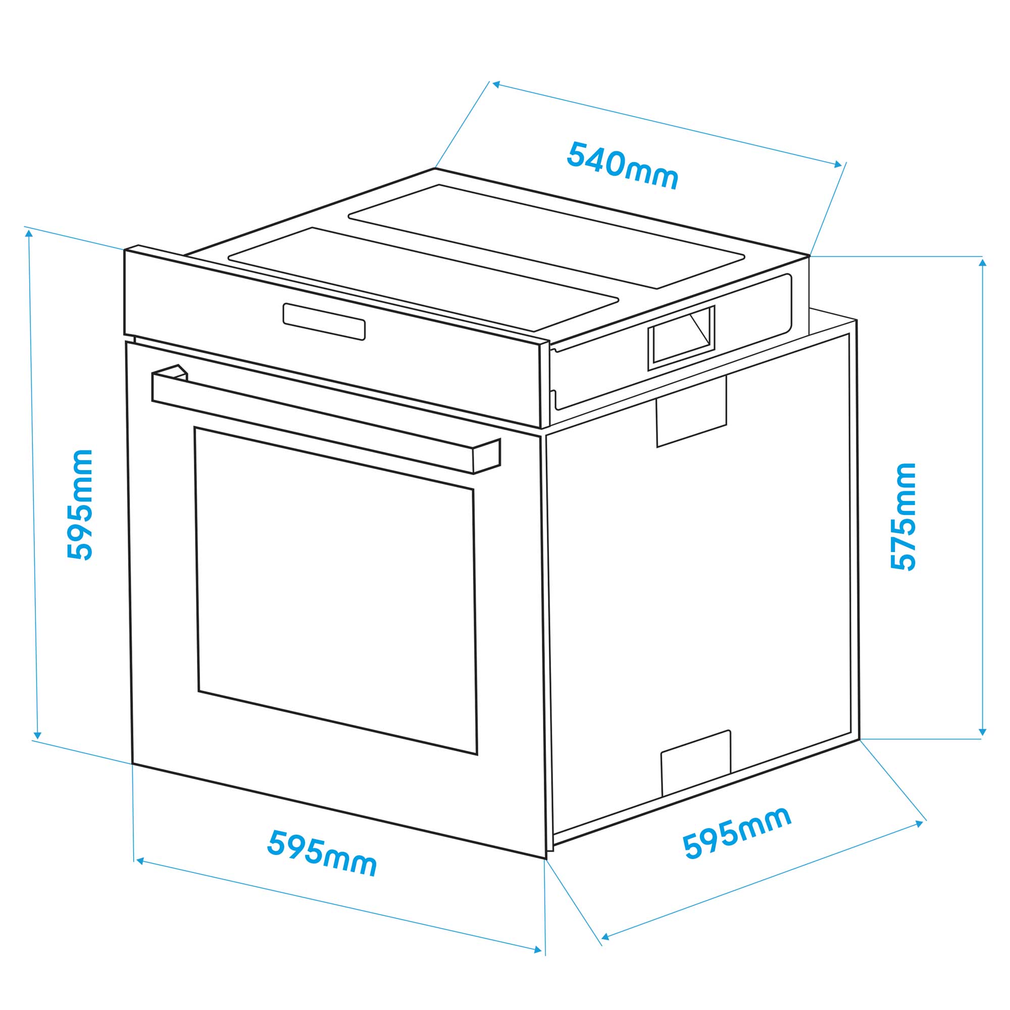 Baridi 60cm Built-In Electric Oven with 10 Functions & Fan Assisted Cooking - 72L Capacity, Touchscreen Control - Perfect for Baking, Roasting & Family Cooking