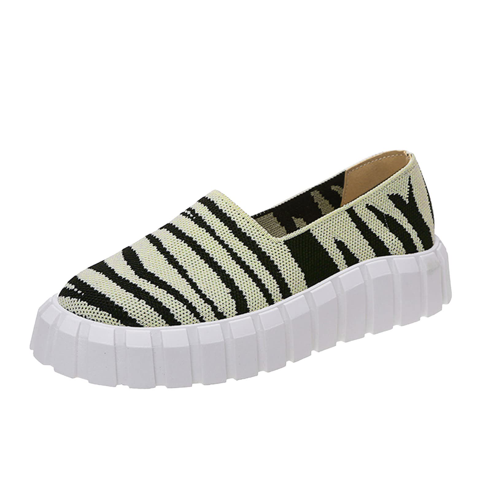 Gaoxin Women's Platform Sneakers - Fashion Round Toe Striped Knitted Breathable Heeled Shoes for Women | Casual Wear, Office & Daily Comfort