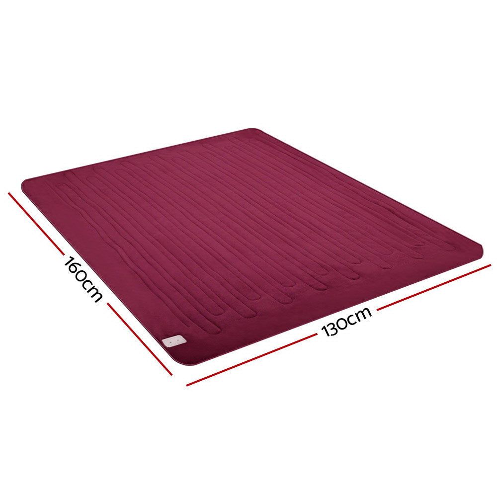 Giselle Electric Heated Blanket - Soft Fleece Throw Rug in Red - Perfect for Cozy Winter Nights, Bedroom, Living Room & Office Use