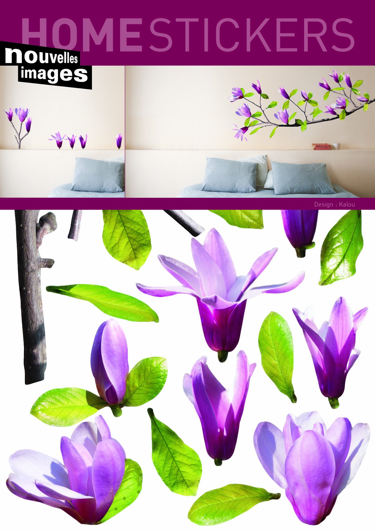 Magnolia Decorative Wall Stickers for Home - Peel and Stick Removable Vinyl Wall Decals - Perfect for Living Room, Bedroom, Nursery & Office Decor