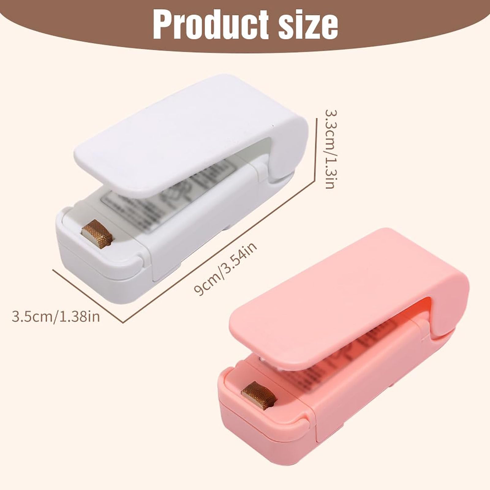 2024 Portable Mini Bag Sealer & Cutter - 2-in-1 Handheld Heat Vacuum Sealer for Food Storage, Snacks Freshness, Plastic Bags | Compact Resealing Machine for Kitchen, Travel & Camping (White, 1 Pack)
