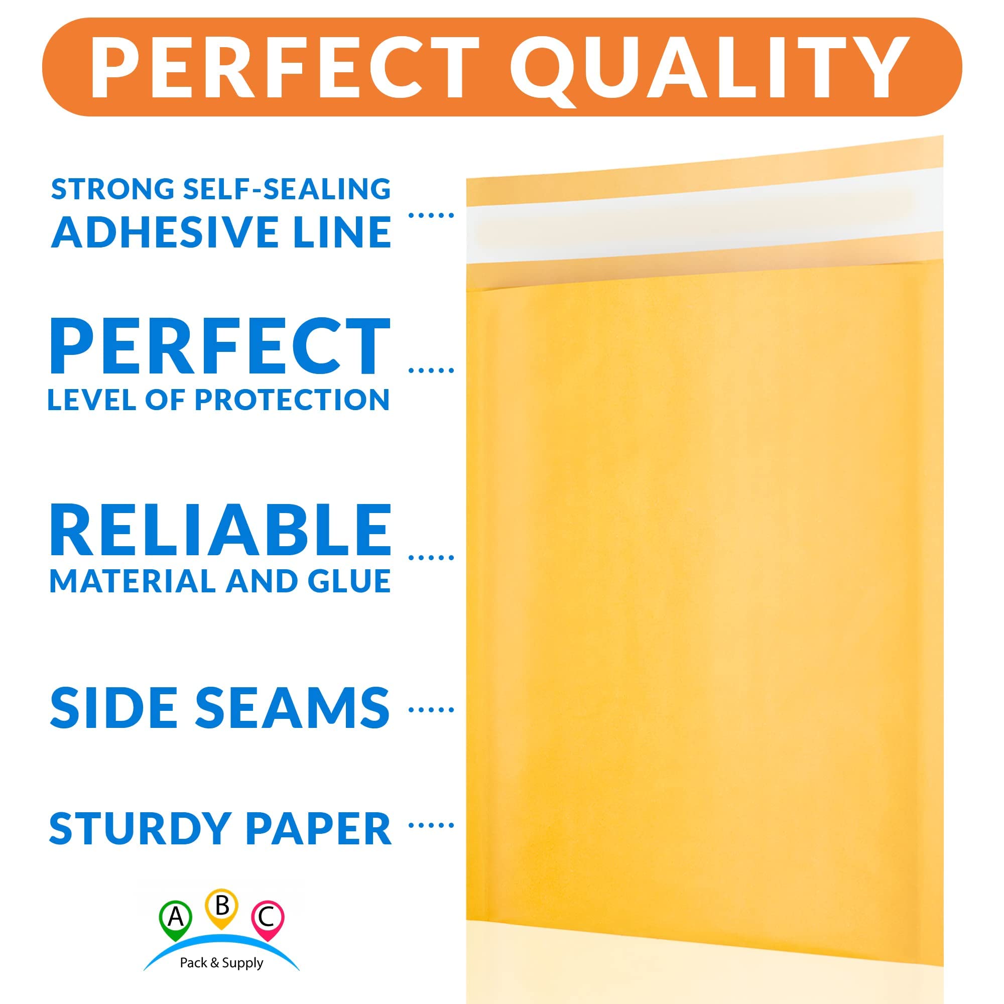 50 Pack 14.25x20 Inch Yellow Kraft Bubble Mailer Envelopes - Self Seal Padded Mailing Bags for Jewelry, Cosmetics & Small Items | Water-Resistant, Opaque Kraft Paper Shipping Envelopes | Perfect for Ecommerce, Amazon FBA & Small Business Shipping