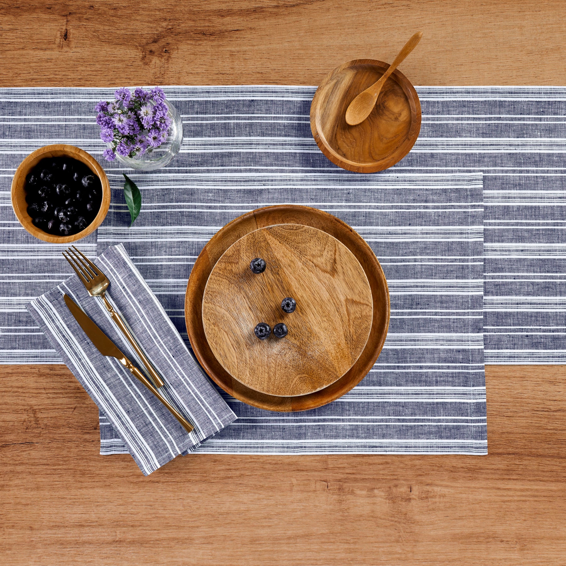 Elegant Chelsea Stripe Cotton Napkins - Set of 4 for Dinner Parties & Holiday Table Decor