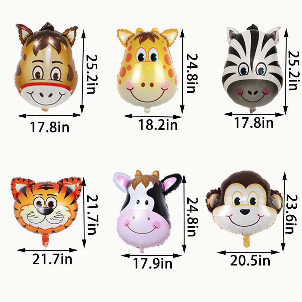 Jungle Wildlife Themed Party Decorations Set - Kids Zoo Birthday Supplies with Happy Birthday Banner, Animal Balloons (Tiger, Zebra, Monkey, Cow, Deer, Donkey) & Green Balloons - Perfect for Safari Birthday Parties, Baby Showers & Wild Animal Themed Events