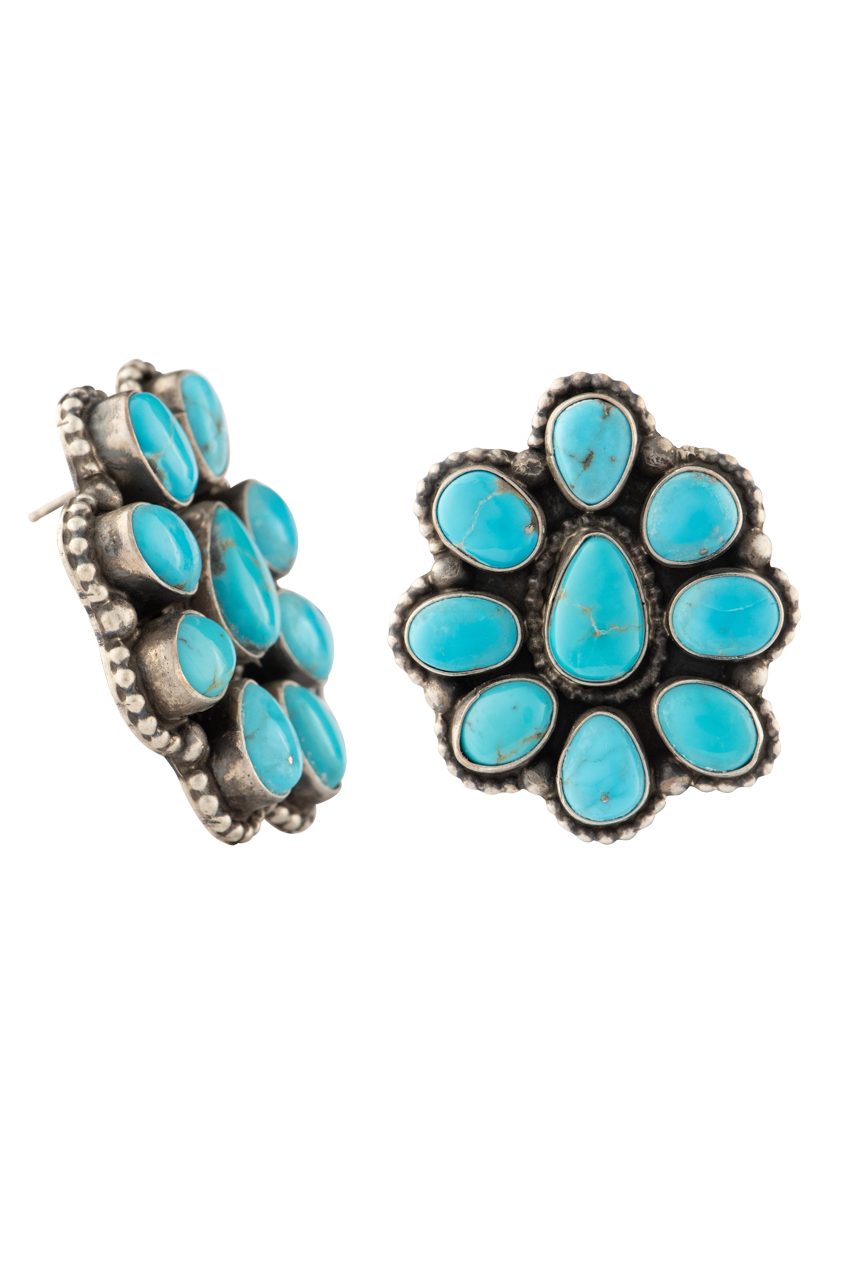 Sleeping Beauty Turquoise Earrings for Women – Handmade Sterling Silver Dangle Earrings – Boho Chic Jewelry for Casual Wear & Special Occasions