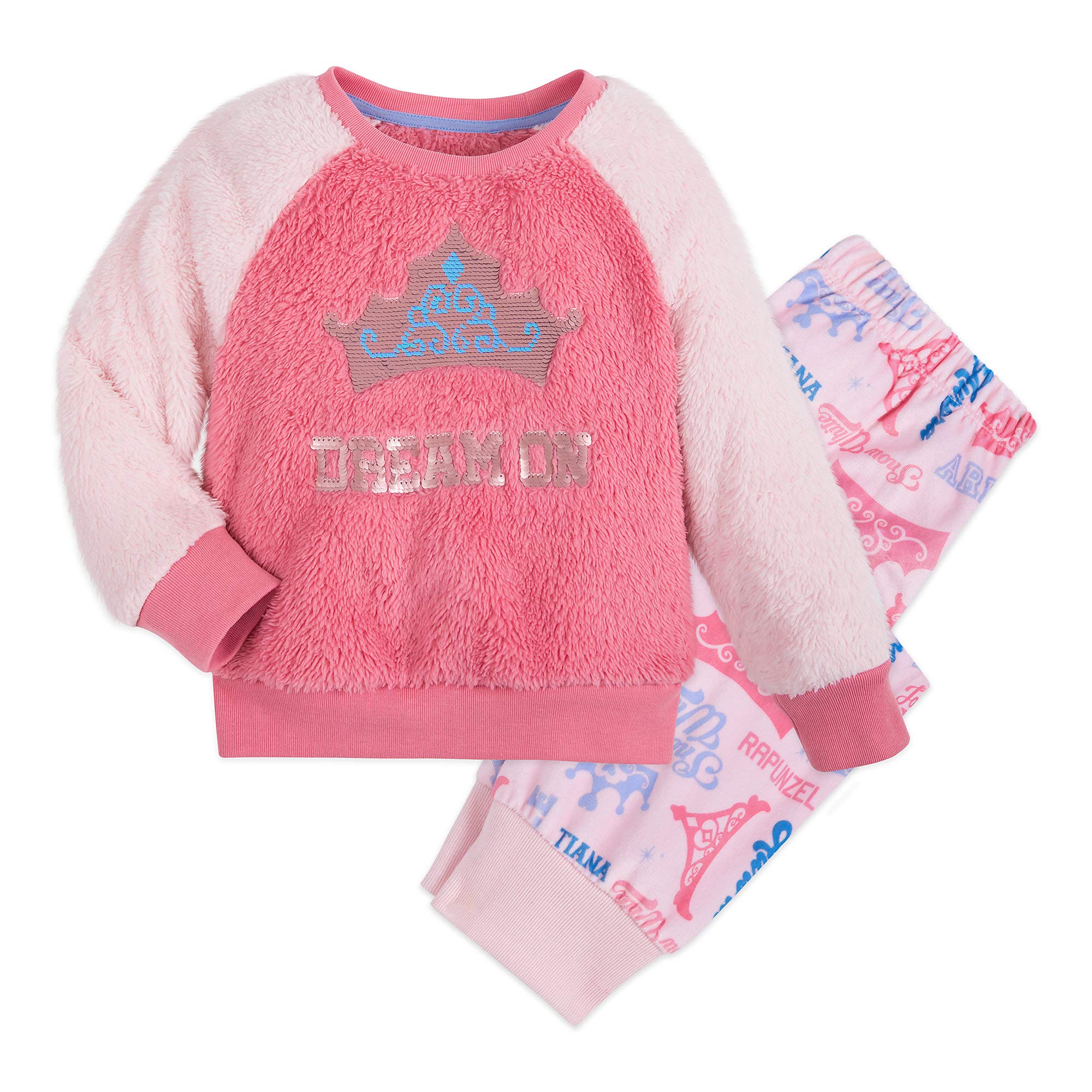 Disney Princess Reversible Sequin Pajama Set for Girls - Soft & Cozy 2-in-1 Sleepwear | Perfect for Sleepovers, Birthday Gifts & Disney Theme Parties