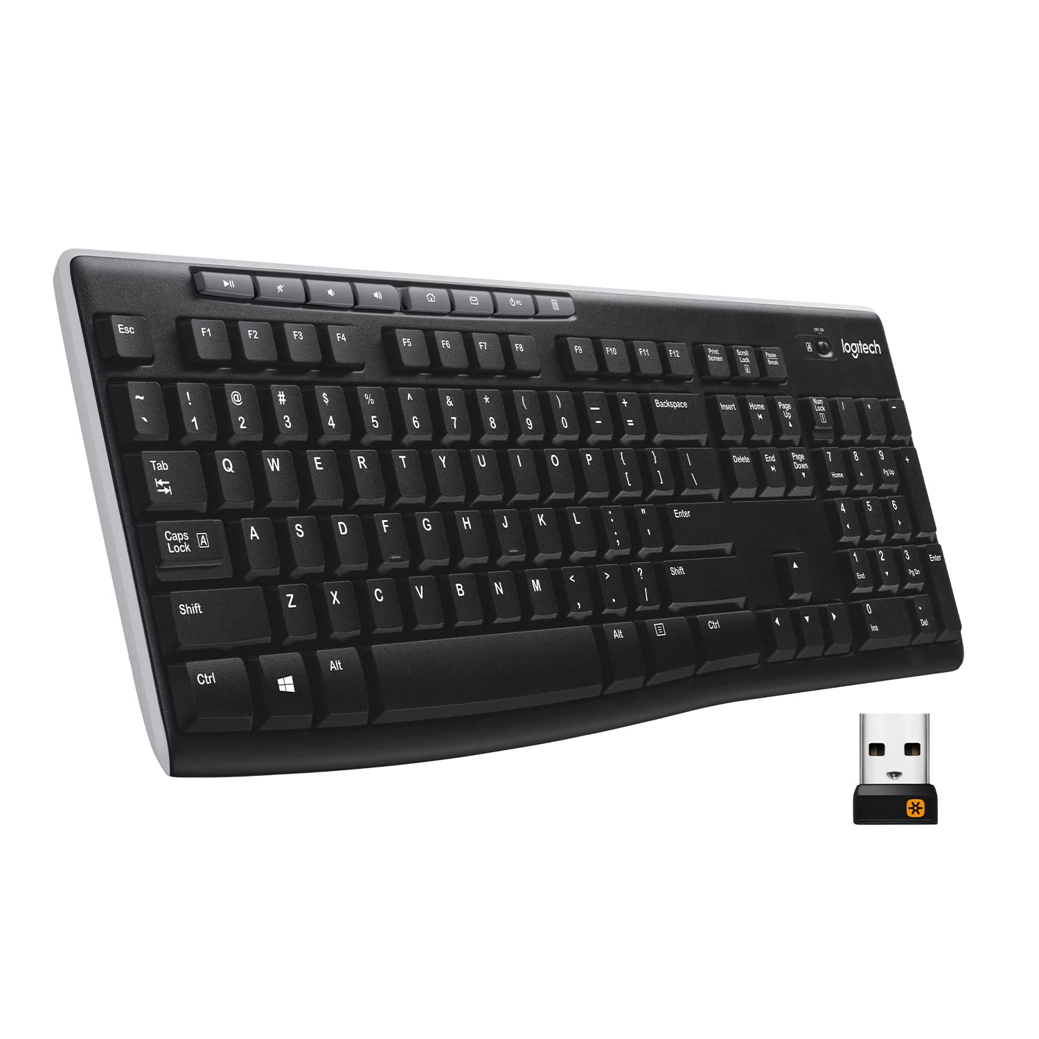 Logitech K270 Wireless Keyboard with Long-Range Connectivity - Ergonomic Design for Home & Office (Renewed) | Perfect for Typing, Gaming & Remote Work
