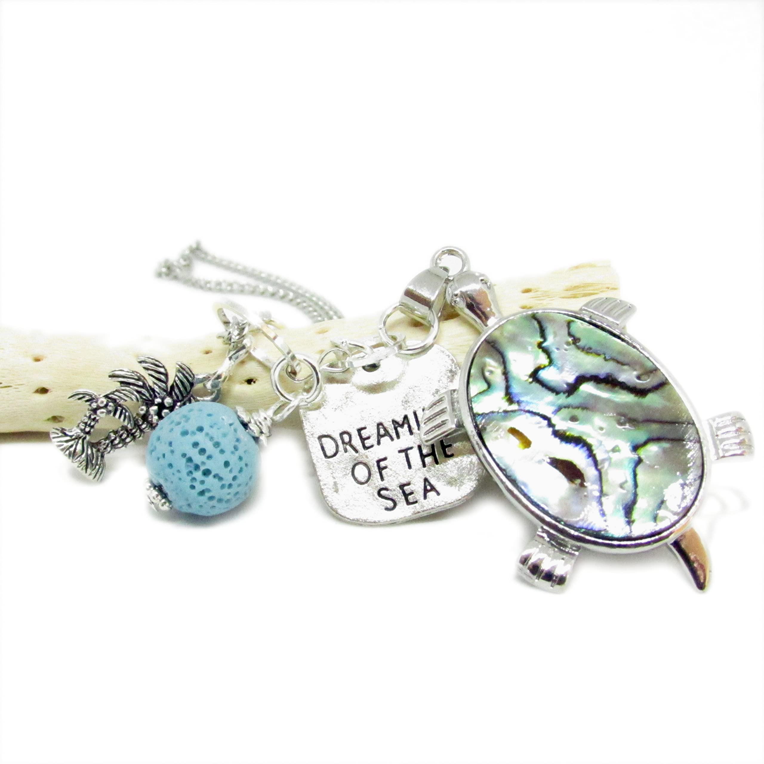 Cute Sea Turtle Car Accessories - Rear View Mirror Charm & Beach Keychain for Women | Perfect Valentine's Day Gifts, Beach Vacation Souvenirs & Summer Car Decor