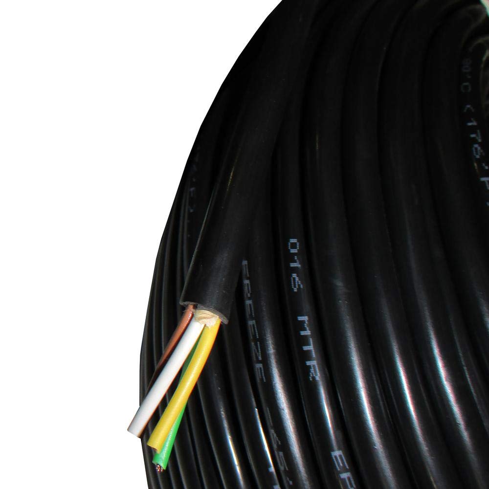 RAParts 75 Ft Black 4 Conductor Trailer Light Cable Wiring Harness - Heavy Duty Electrical Wire for Boat, RV, and Utility Trailers - Perfect for Outdoor and Marine Lighting Installations