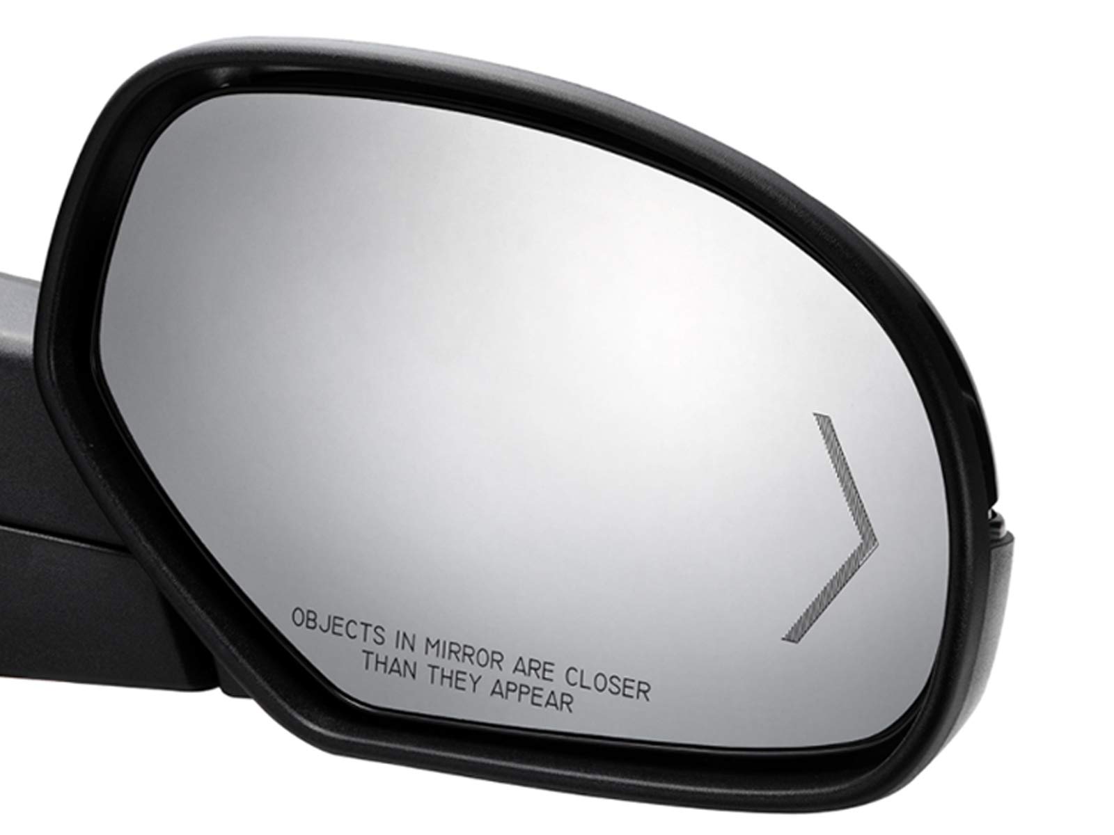 2009-2014 Chevy Silverado Sierra Tahoe Yukon Power Folding Mirror Replacement - Right Passenger Side with LED Turn Signal, Heated Memory, Puddle Light & Black Cover | Perfect for Off-Roading, Towing & Daily Driving