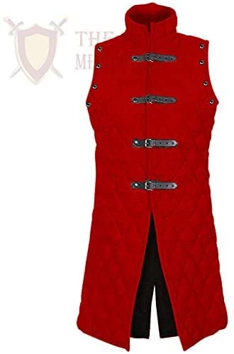 Medieval Gambeson Jacket Vest - Thick Padded Sleeveless Aketon Armor Coat | 100% Cotton Fabric for SCA, LARP, Cosplay & Historical Reenactment | Perfect for Renaissance Fairs, Theater Costumes & Medieval Combat Training