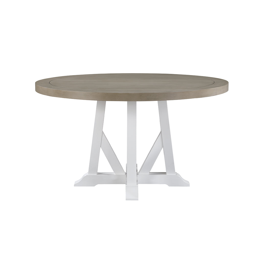 Lawton 48 Inch Round Dining Table - Solid Wood Kitchen Table for 6, Modern Farmhouse Style - Perfect for Family Dinners & Entertaining Guests
