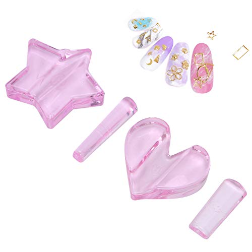 Professional Nail Art Stamping Kit with Star & Heart Shapes - DIY Nail Printing Machine for Stamping Colors & Designs | Perfect for Home Manicures, Salon Use & Gift Giving