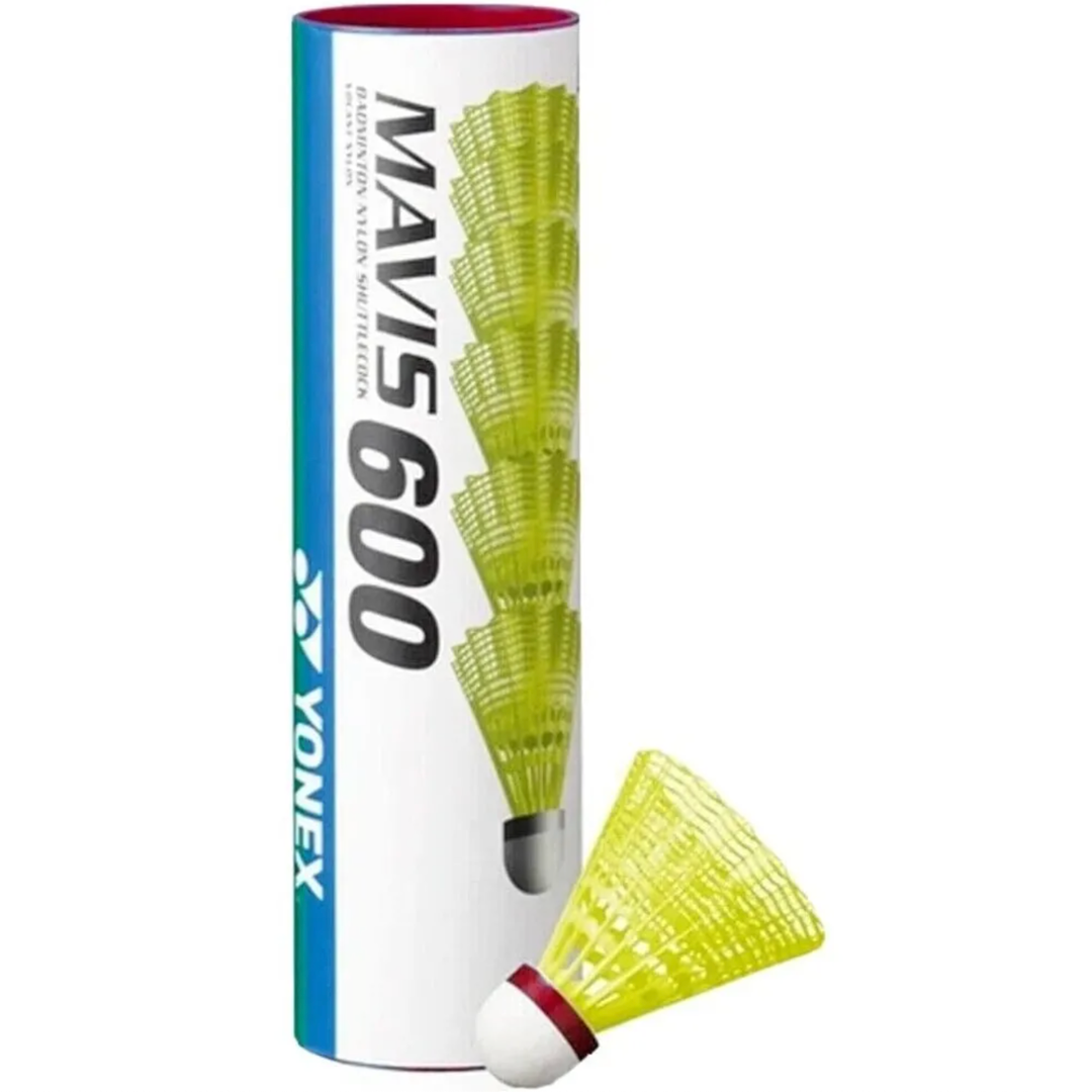 Yonex Mavis 600 Nylon Badminton Shuttlecocks - Durable & Consistent Flight for Training & Recreational Play - Perfect for Indoor & Outdoor Badminton Games