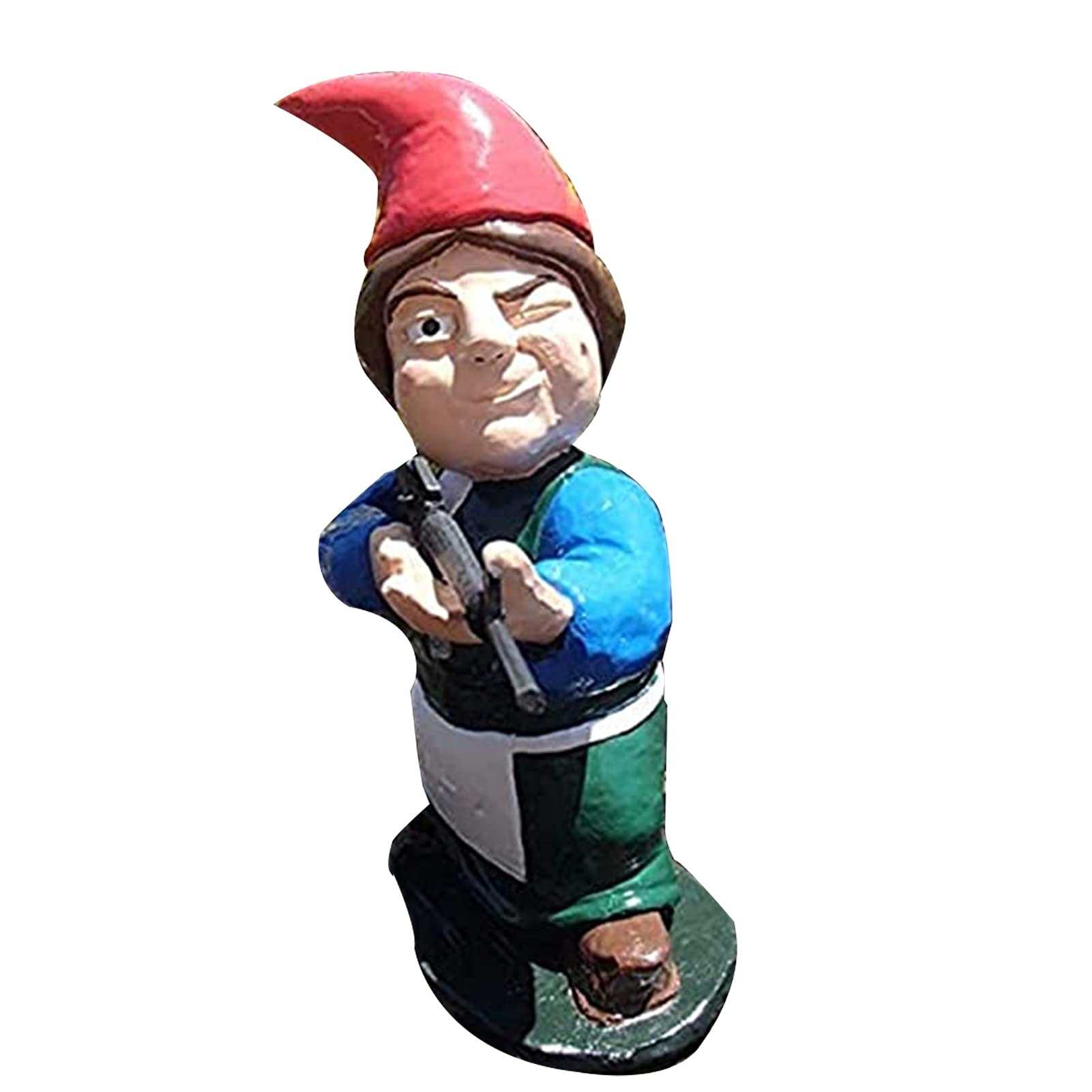 LEFUYAN Funny Resin Garden Gnome Statue - Outdoor Halloween Decor, Lawn & Patio Combat Gnome Figurine for Yard, Garden, and Home Decoration - Perfect for Halloween, Christmas, and Seasonal Outdoor Displays