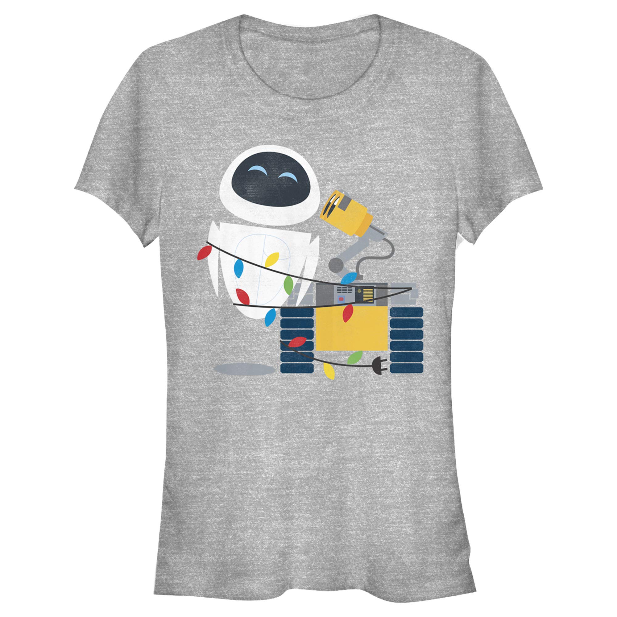 Junior's Wall-E Christmas Light Robots T-Shirt - Fun Disney Pixar Character Graphic Tee for Kids | Holiday Gifts & Christmas Party Outfits