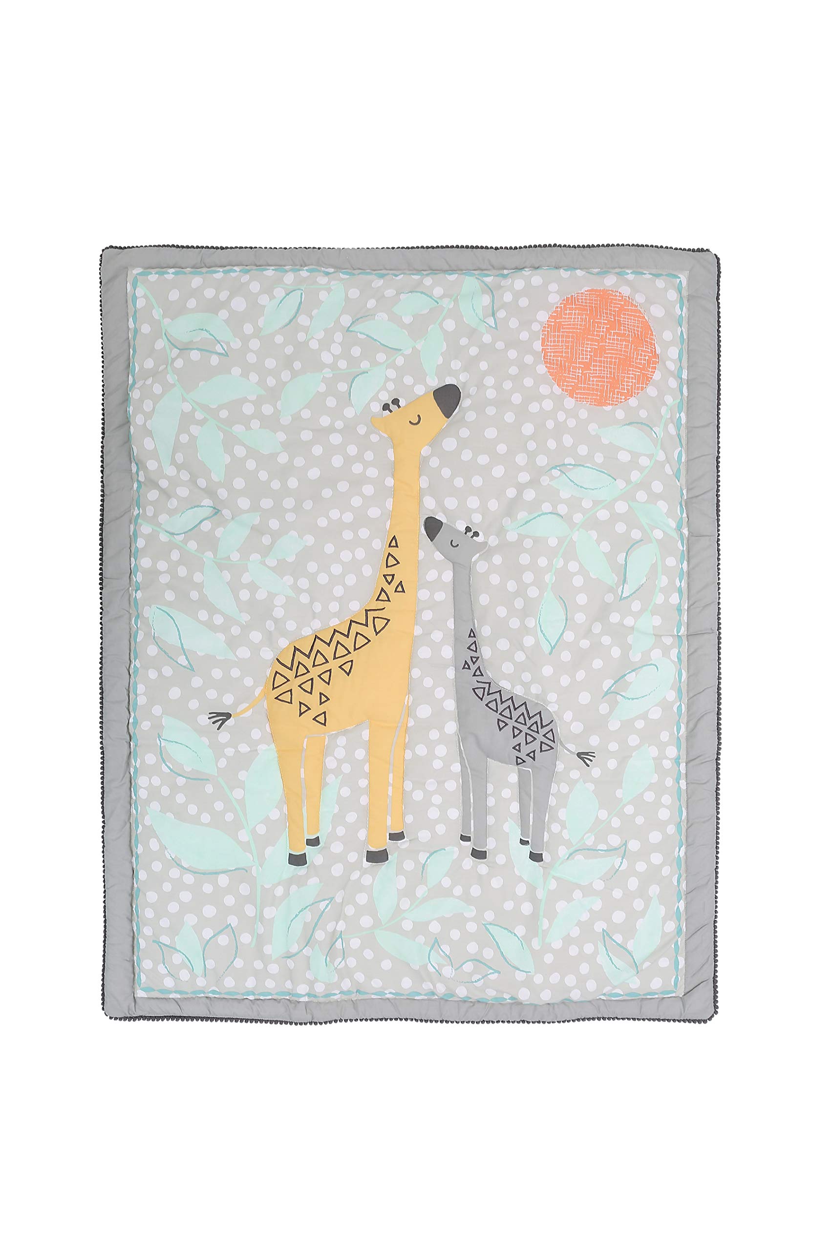 Soft Mommy & Baby Giraffe Nursery Crib Quilt Blanket - Organic Cotton Baby Bedding Set for Newborns & Toddlers - Perfect for Nursery Decor, Baby Showers & Cozy Naptime
