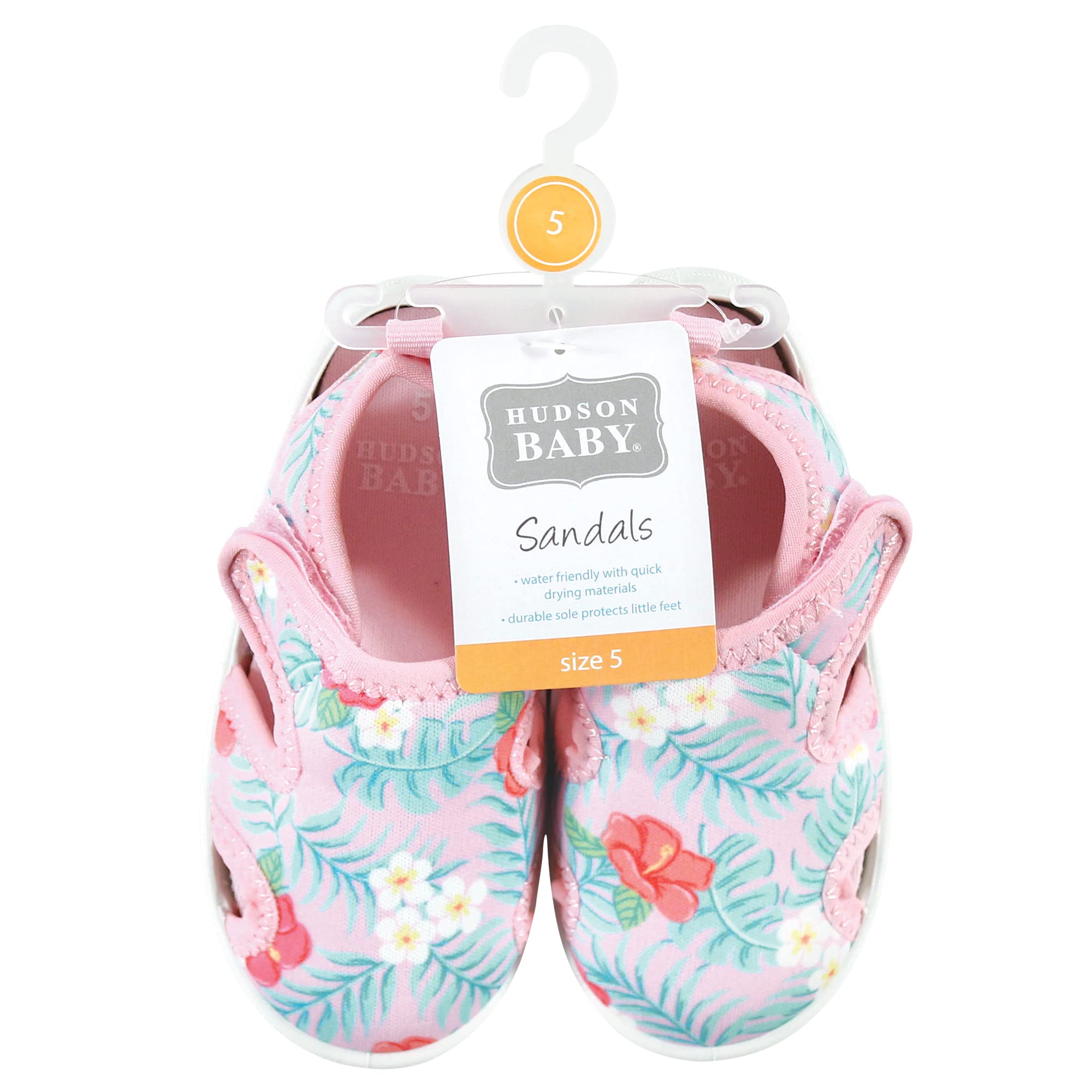 Hudson Baby Unisex Baby Sandals & Water Shoes - Hawaiian Print - Size 8 US Infant - Perfect for Beach, Pool & Summer Outdoor Activities