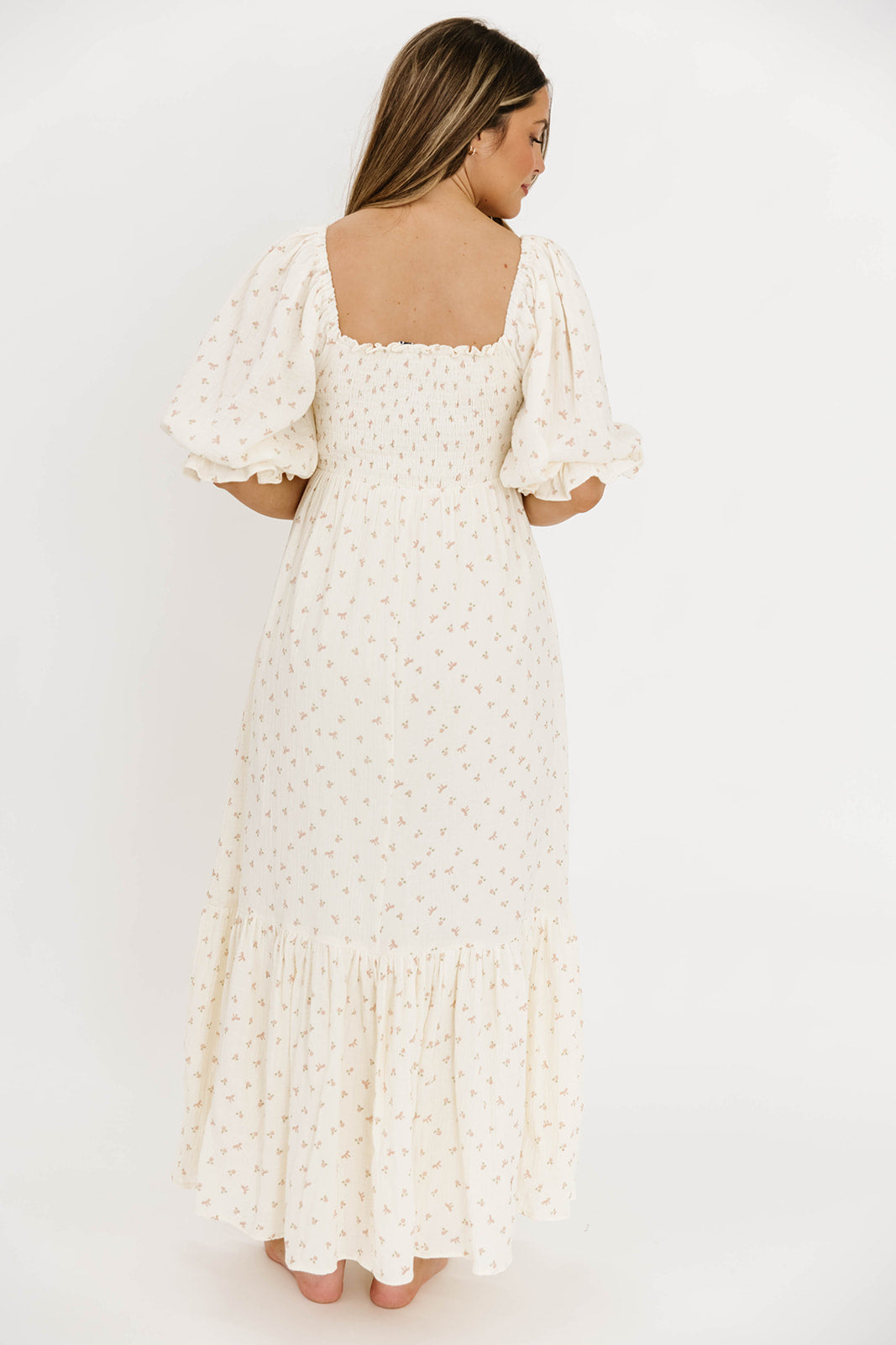 Livvy 100% Cotton Maxi Dress - Petite Pink Floral Print, Women's Summer Casual Flowy Long Dress for Beach, Vacation & Outdoor Activities