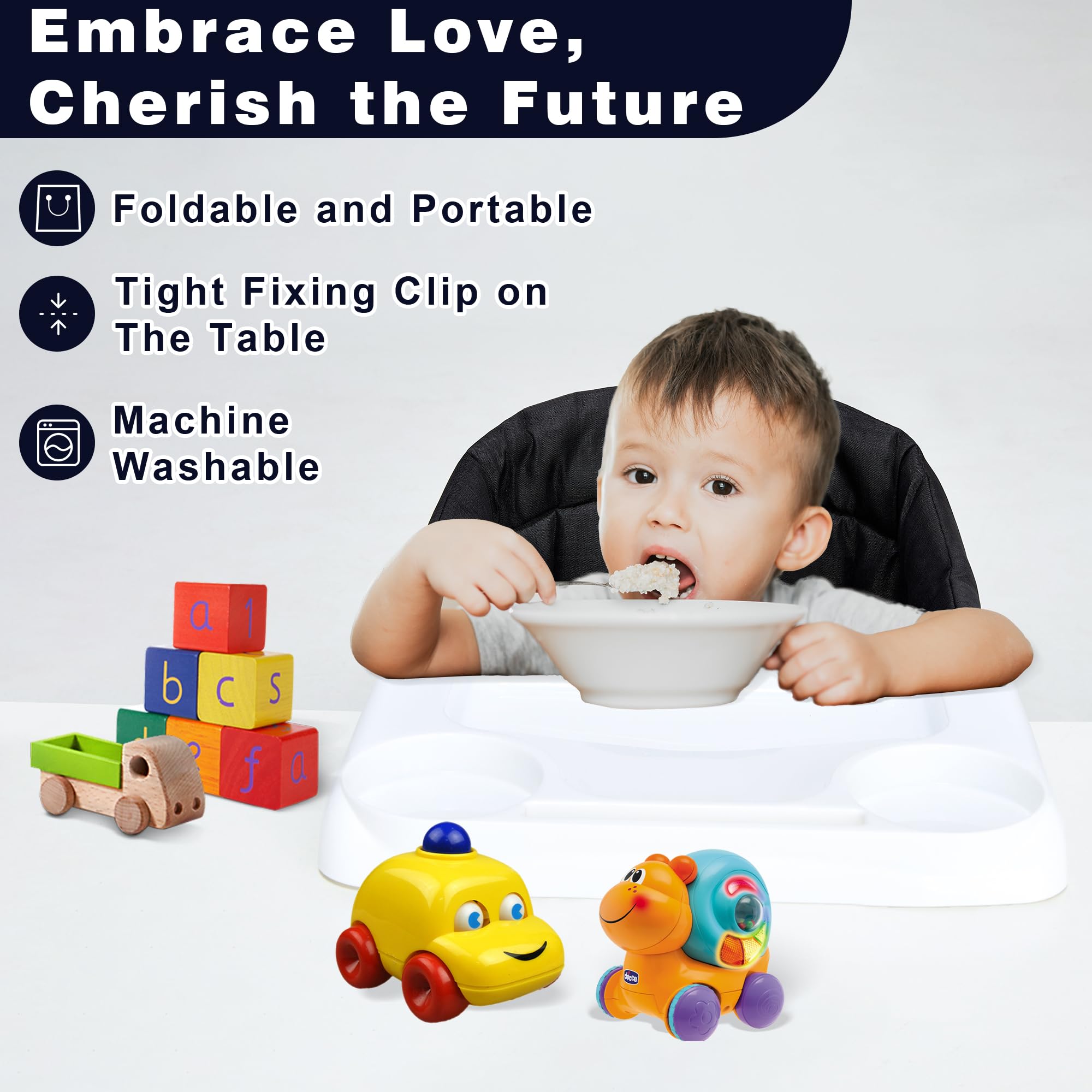 Portable Hook On High Chair with Tray for Babies & Toddlers 6-36 Months | Collapsible Travel Highchair | Fits Tables 0.8