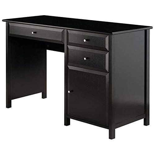 Scranton & Co Modern Black Office Writing Desk - Stylish Home Office Furniture for Small Spaces & Remote Work