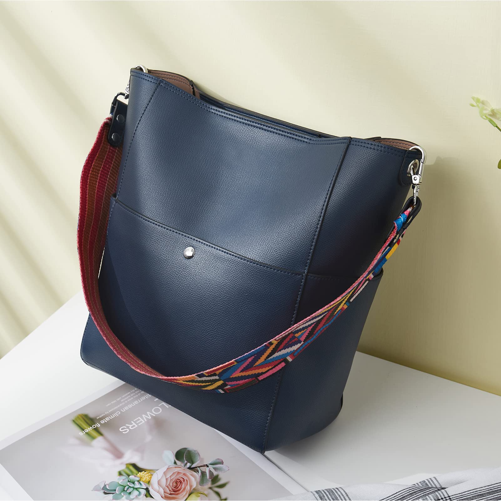 BROMEN Leather Hobo Bag for Women - Stylish Shoulder & Crossbody Purse for Daily Use