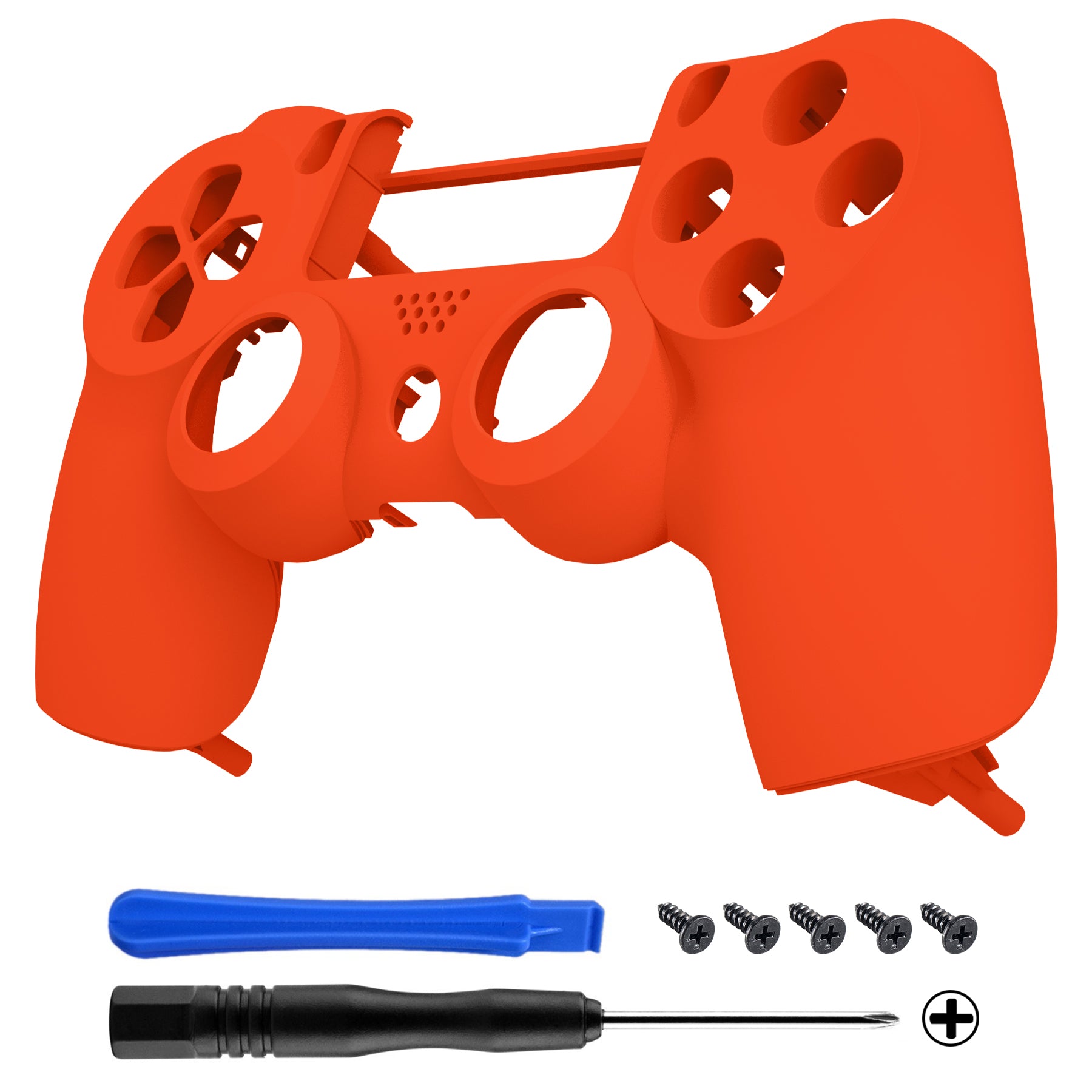 eXtremeRate Replacement Front Housing Shell for PS4 Slim Pro Controller (CUH ZCT2 JDM 040/050/055) - Orange | Custom PS4 Controller Cover | Perfect for Gaming, Repair & Personalization