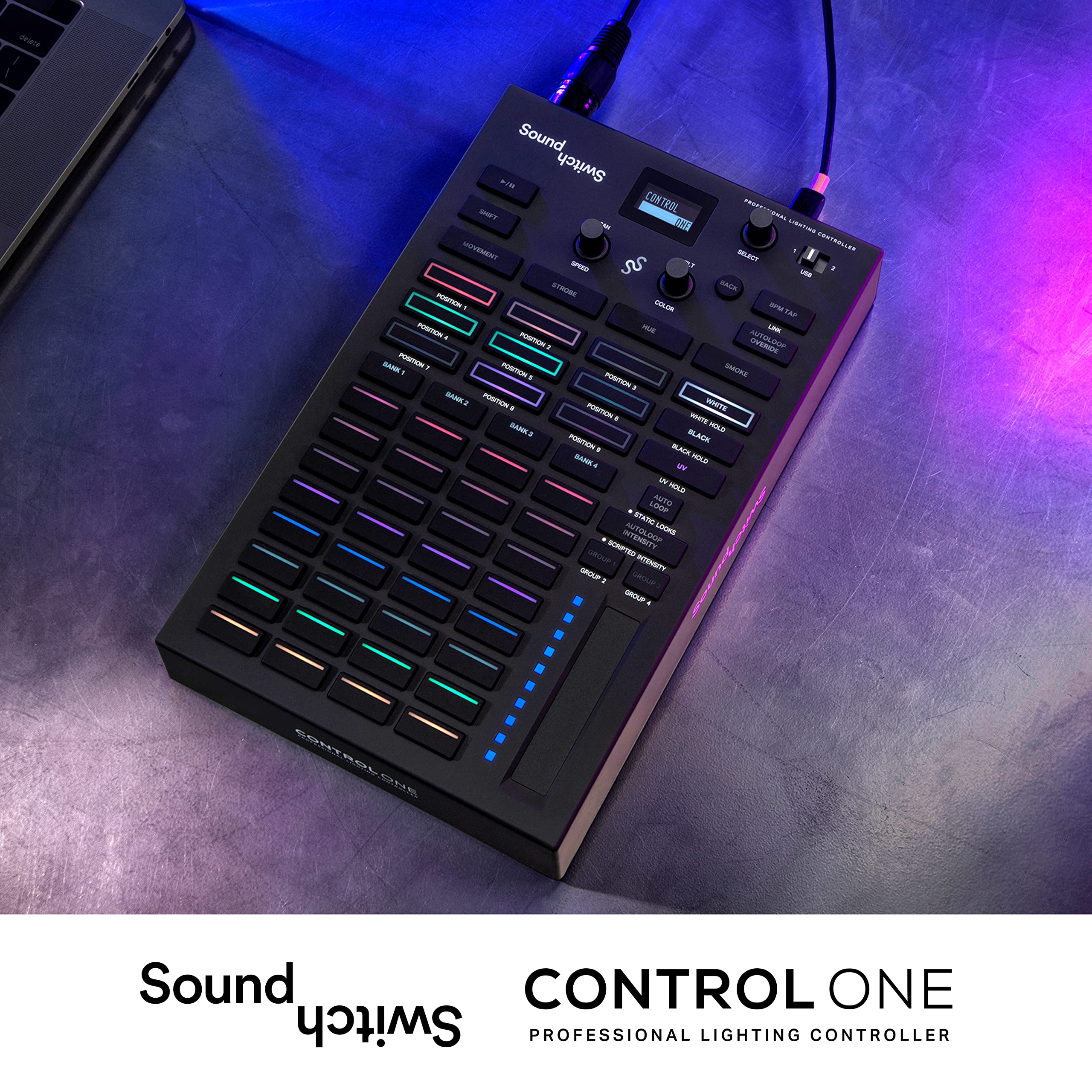 SoundSwitch Control One – Professional DMX DJ Lighting Controller with 3-Month Software License | DMX & Philips Hue Compatible | Perfect for Clubs, Stages & Home DJ Setups