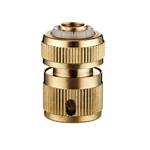 4-Piece Solid Brass Threaded Hose Connector Set - Heavy Duty Water Pipe Fittings for Garden, Outdoor Faucet & Irrigation Systems - Snap-On Adapters for Easy Installation