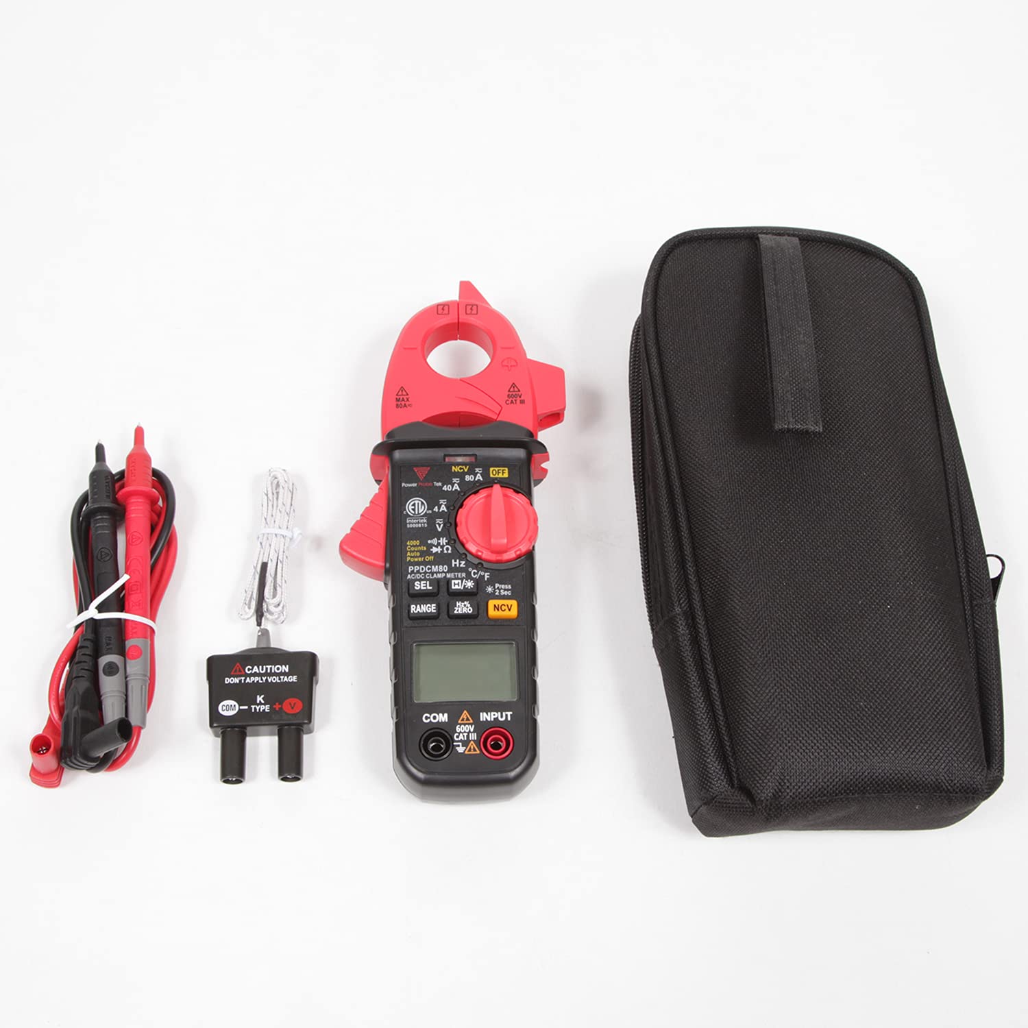 Digital Clamp Meter PPDCM80 - True RMS AC/DC Current Voltage Tester with Auto-Ranging & Backlit Display - Perfect for Electricians, HVAC Technicians & DIY Home Electrical Projects