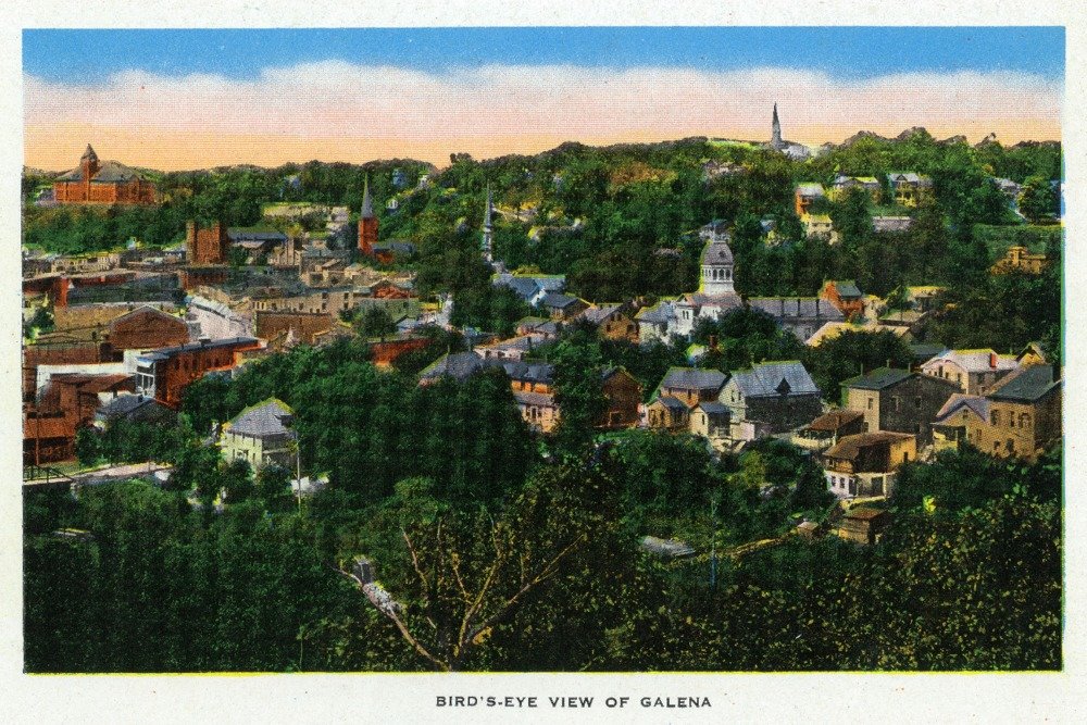 Galena Illinois Panoramic Aerial View - 24x36 Signed Art Print - Wall Decor Poster for Living Room, Office & Home Decoration