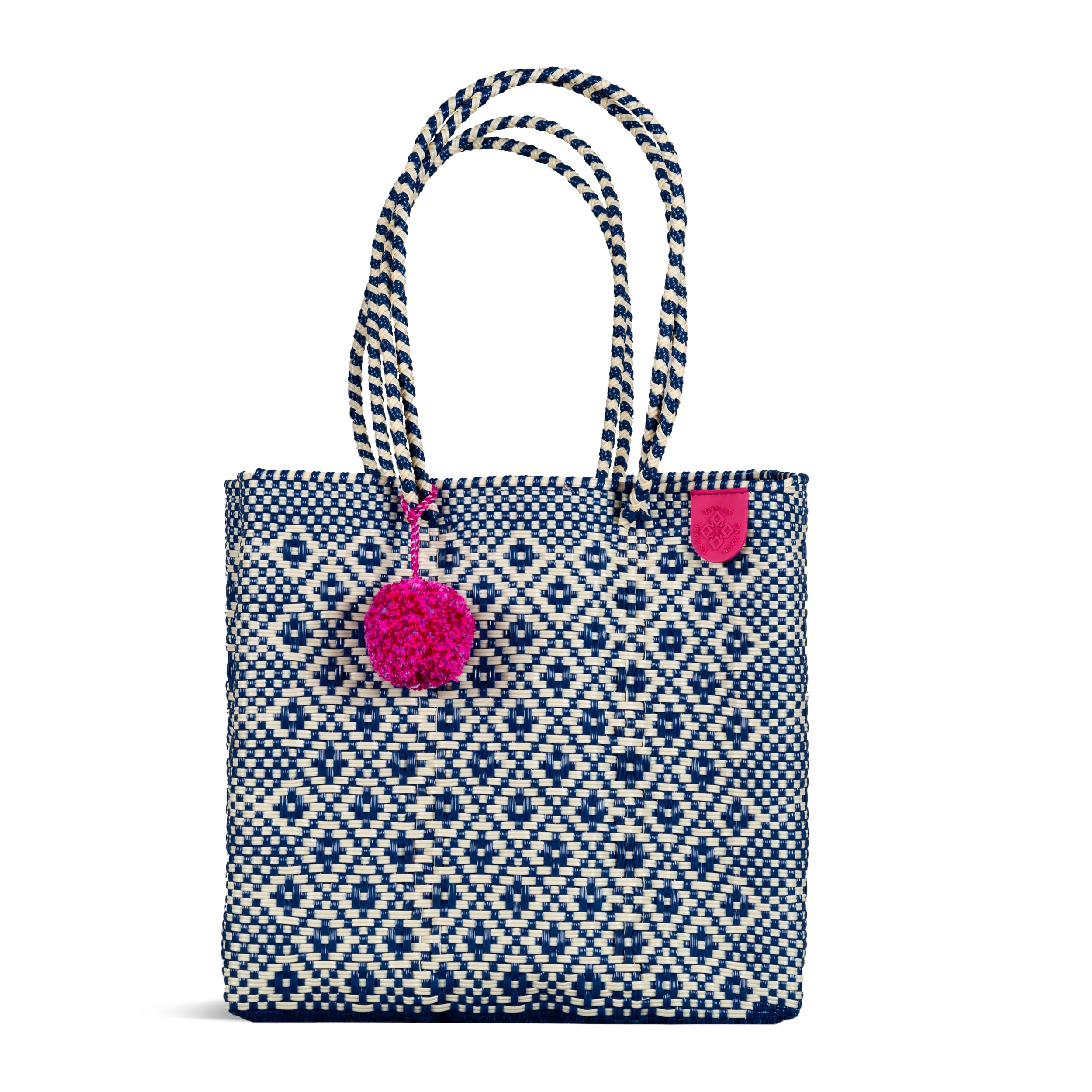 Handwoven Recycled Plastic Tote Bag - Eco-Friendly Mexican Woven Purse from Oaxaca, Water-Resistant Beach & Summer Tote for Women, Perfect for Shopping, Travel, and Everyday Use