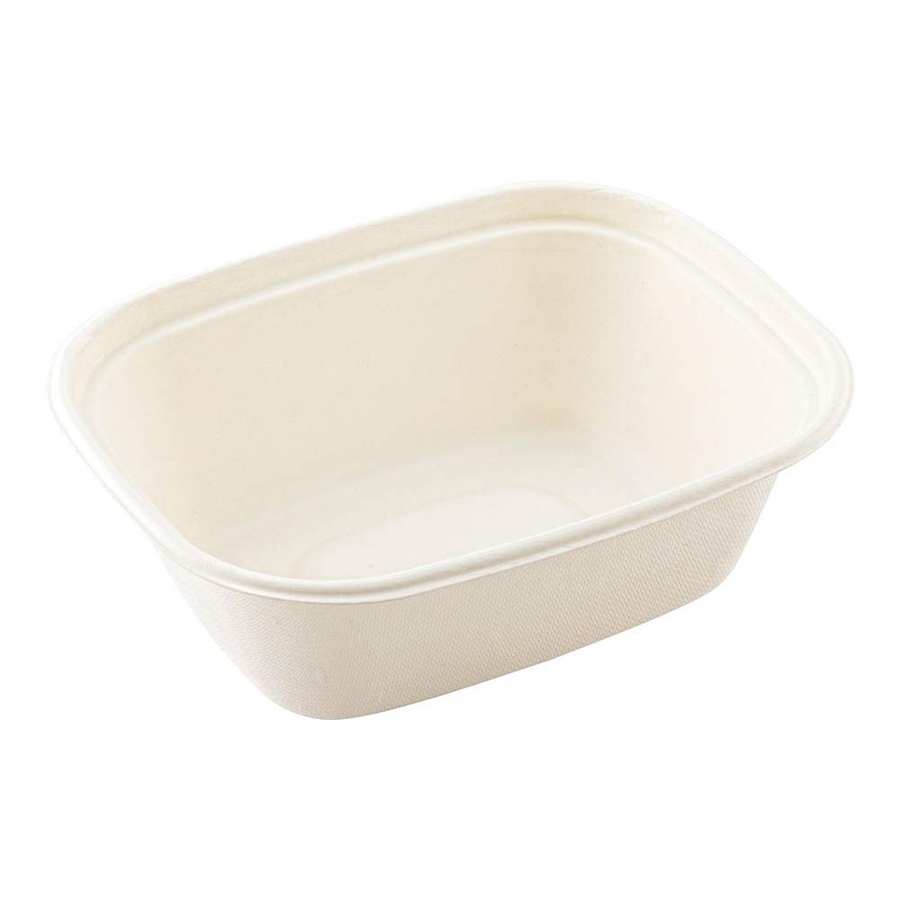 Microwavable Bagasse Salad Plates - 60oz, Grease-Resistant for Restaurants & Catering