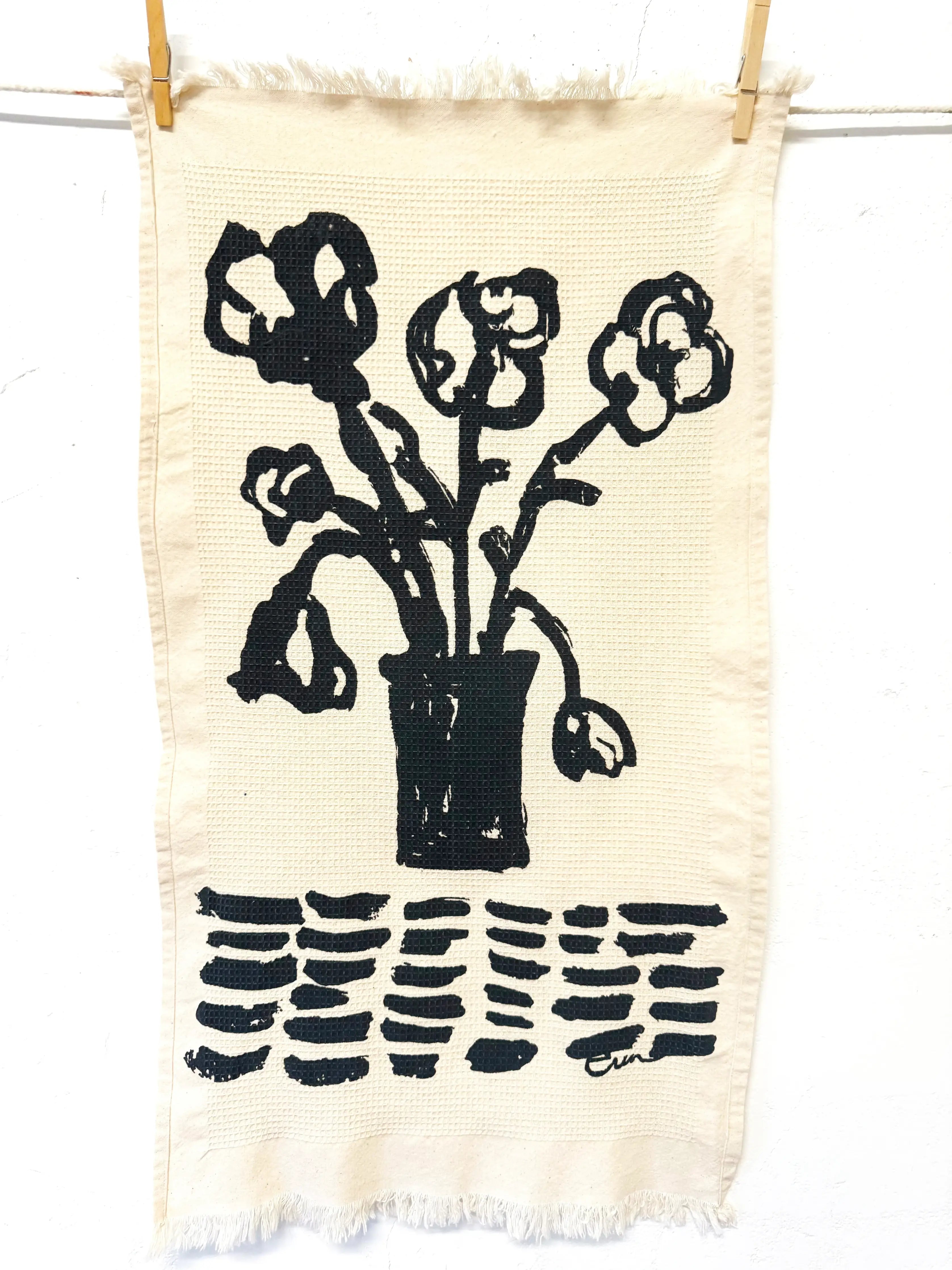 Erin Flett Organic Cotton Tea Towel Set - 2-Pack Earthy Tone Kitchen Towels for Drying Dishes, Decor & Gift Giving