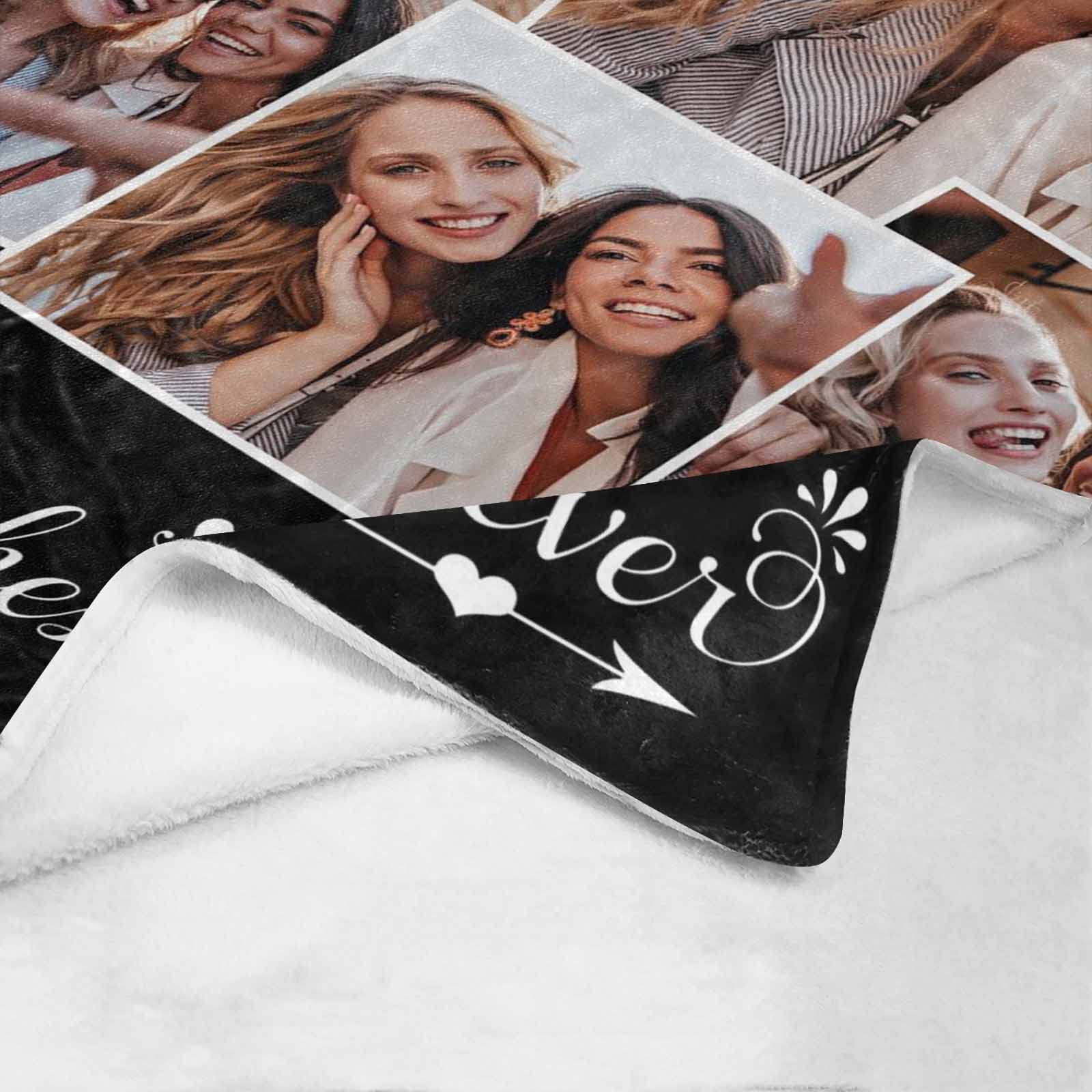 Custom Sister Blanket with Photos - Personalized Friendship Gift for Women - 60
