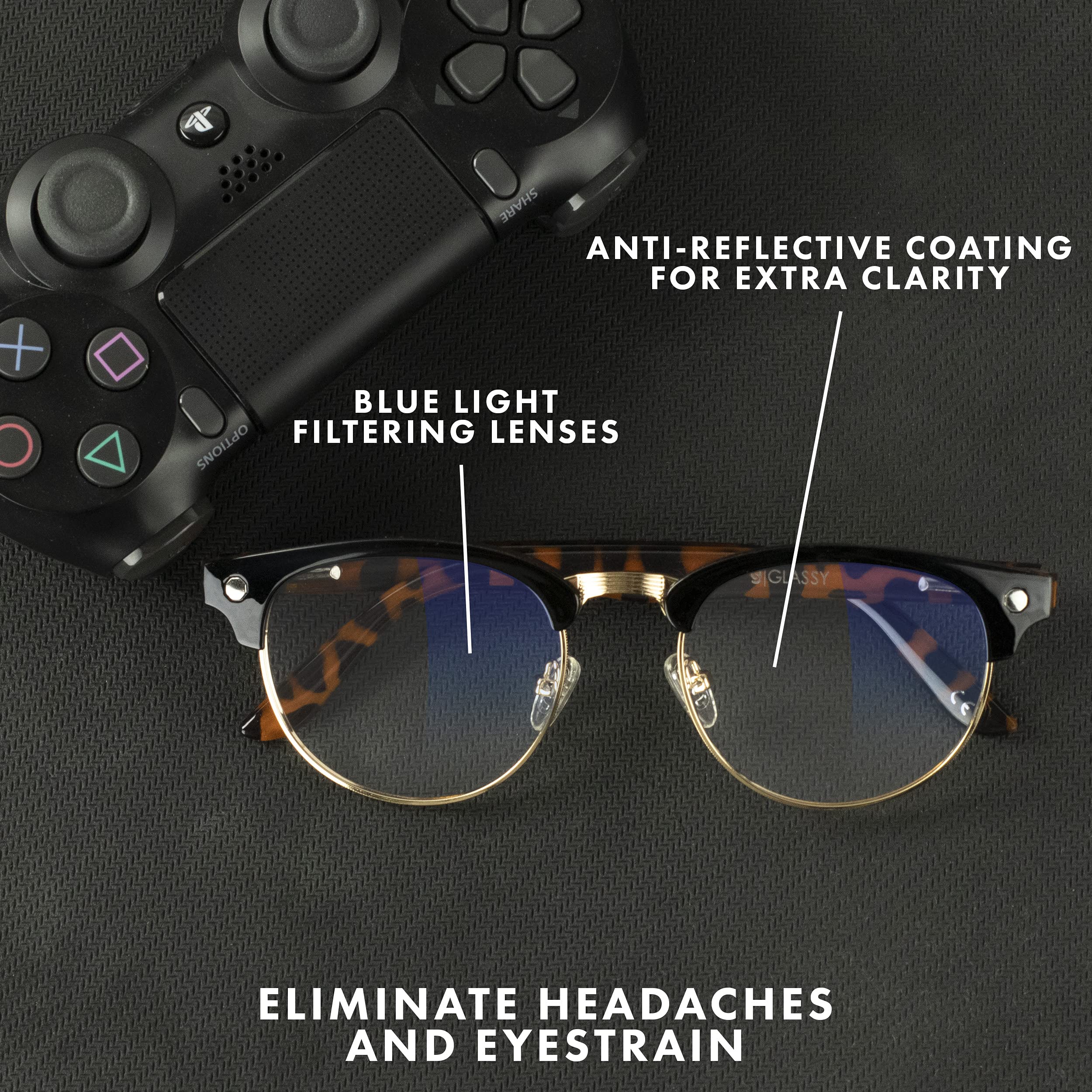 Premium Blue Light Blocking Glasses - Anti Eyestrain & Fatigue Relief for Computer Work, Gaming & Screen Time | Glassy Morrison UV Protection Eyewear for Digital Eye Strain