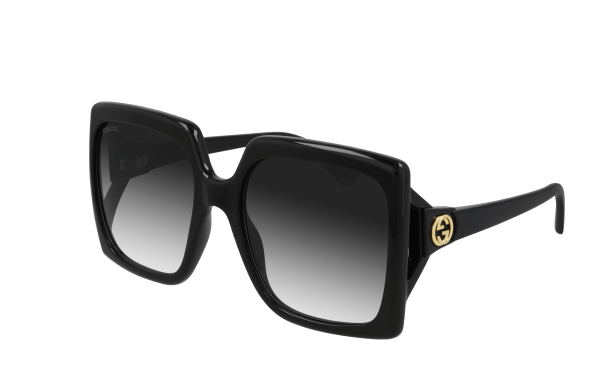 Gucci GG 0876S 001 Black Grey Gradient Square Oversized Women's Sunglasses | Luxury Designer Shades for Women | Perfect for Beach, Driving & Fashion Outfits