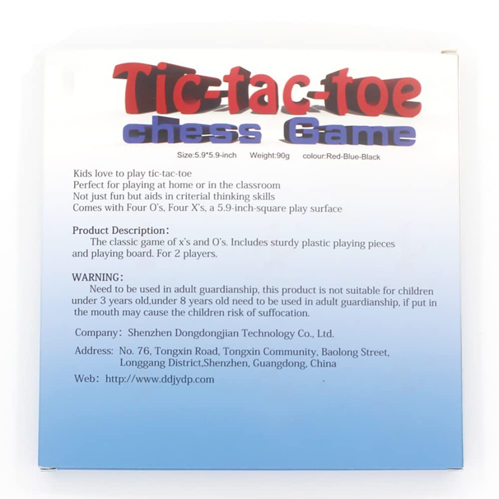 Classic Tic Tac Toe Board Game - 15x15cm Plastic Family Game for Kids & Adults | Perfect for Indoor Fun, Travel & Family Game Nights
