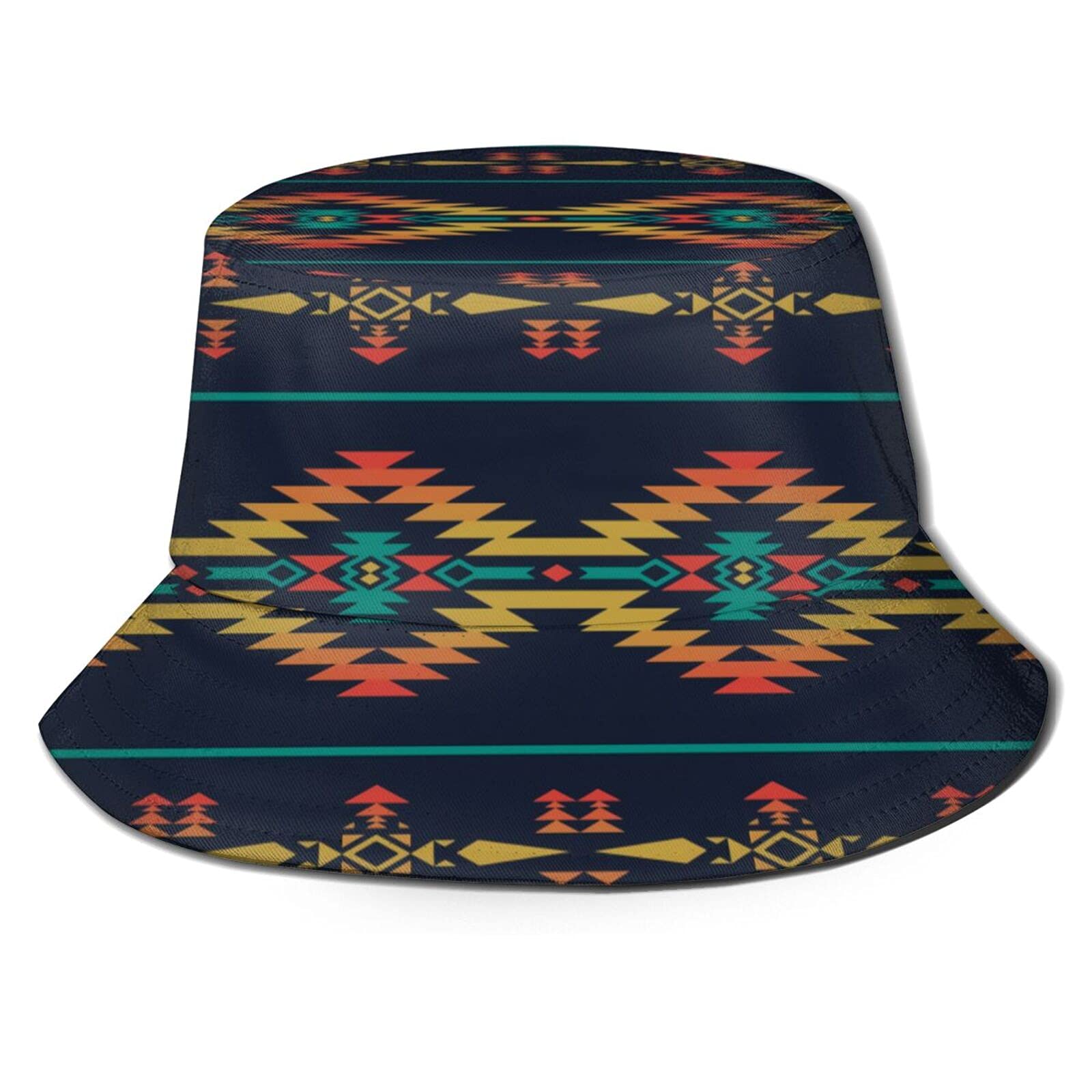 Native American Indian Bucket Hat | Aztec Sun Hat for Women & Men | Summer Beach Hat with UPF Protection | Perfect for Outdoor Activities, Festivals & Travel