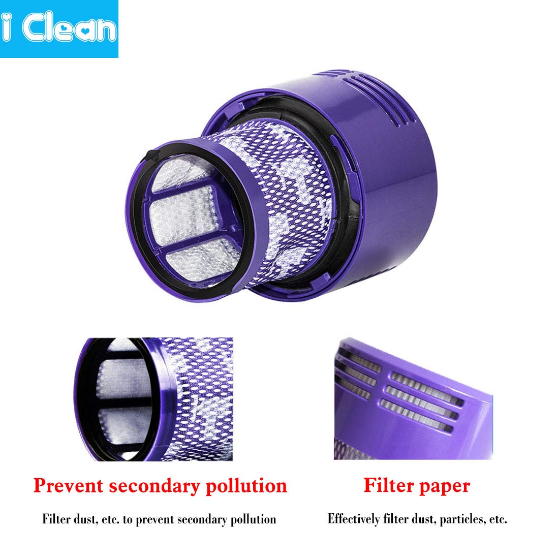 4-Pack Dyson V10 Vacuum Replacement Filters - Compatible with V10 Cyclone, Absolute, Animal, Total Clean, SV12 & V15 Series - High-Efficiency HEPA Filtration for Pet Hair, Dust & Allergens - Perfect for Home Cleaning & Allergy Sufferers