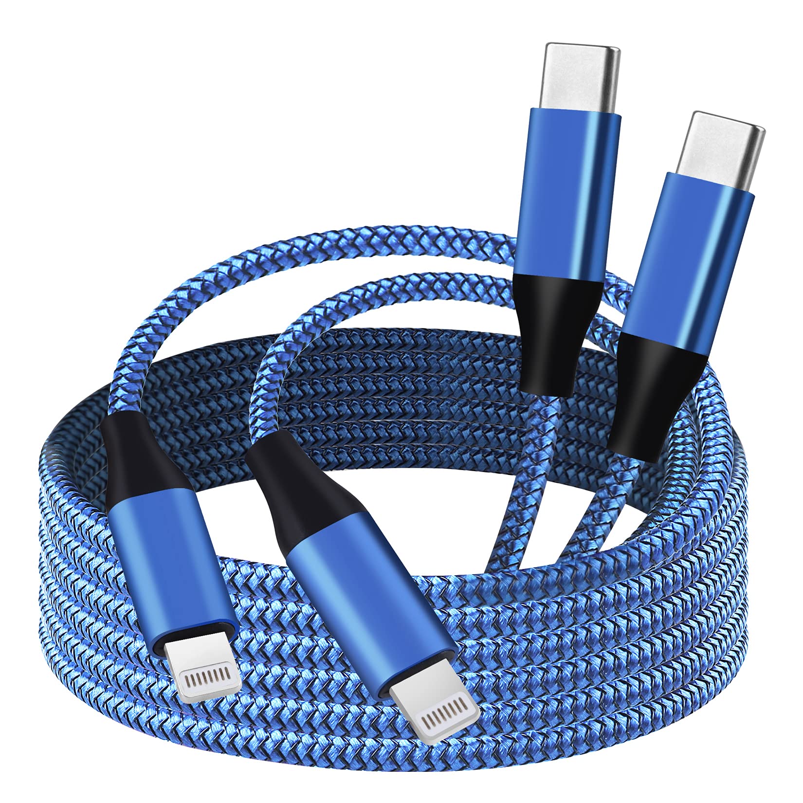 Apple MFi Certified iPhone Fast Charger Cable - 2Pack 6FT USB C to Lightning Cable for iPhone 14/13/12/11/ProMax/Mini/XS, iPad & AirPods | Super Quick Charging | Perfect for Home, Office & Travel Use