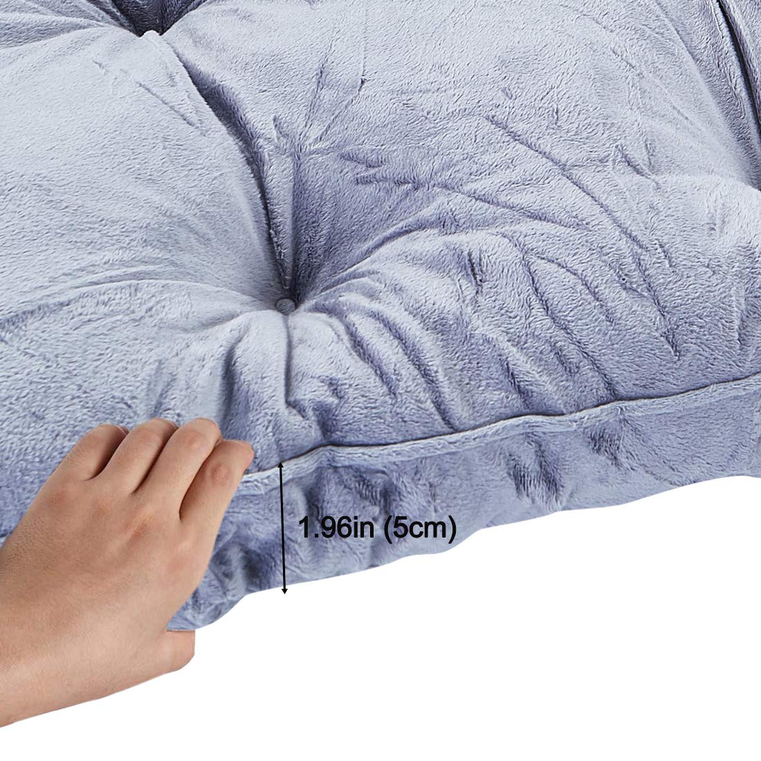 Big Hippo Rocking Chair Cushions Set - Soft Thickened Seat Pads with Ties for Indoor, Office & Home Use - Comfortable Rocking Chair Pillow Cushion (Grey) - Perfect for Nursery, Porch, Living Room & Relaxation